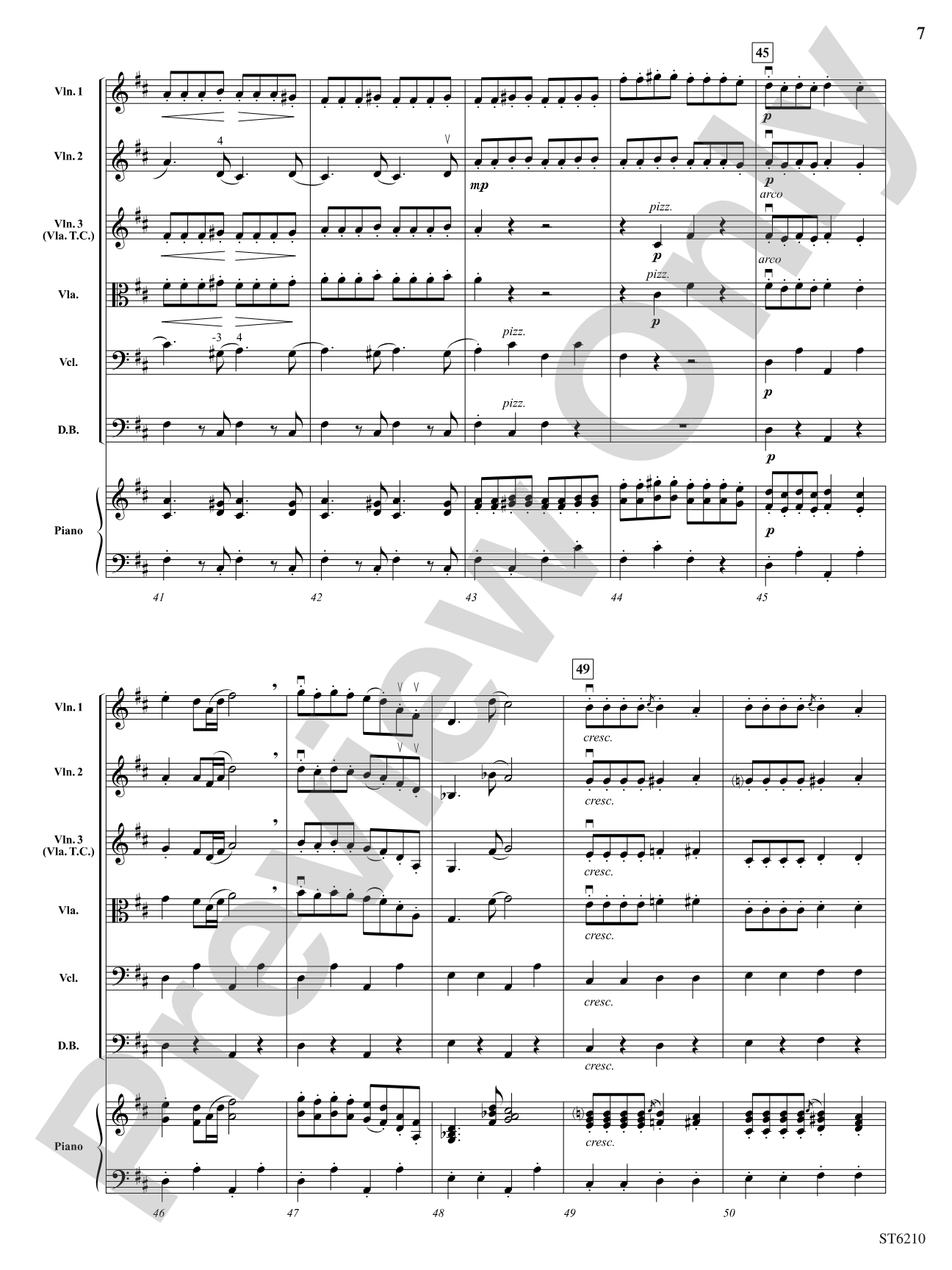 Dance of the Reed Flutes from The Nutcracker: String Orchestra Conductor Score & Parts