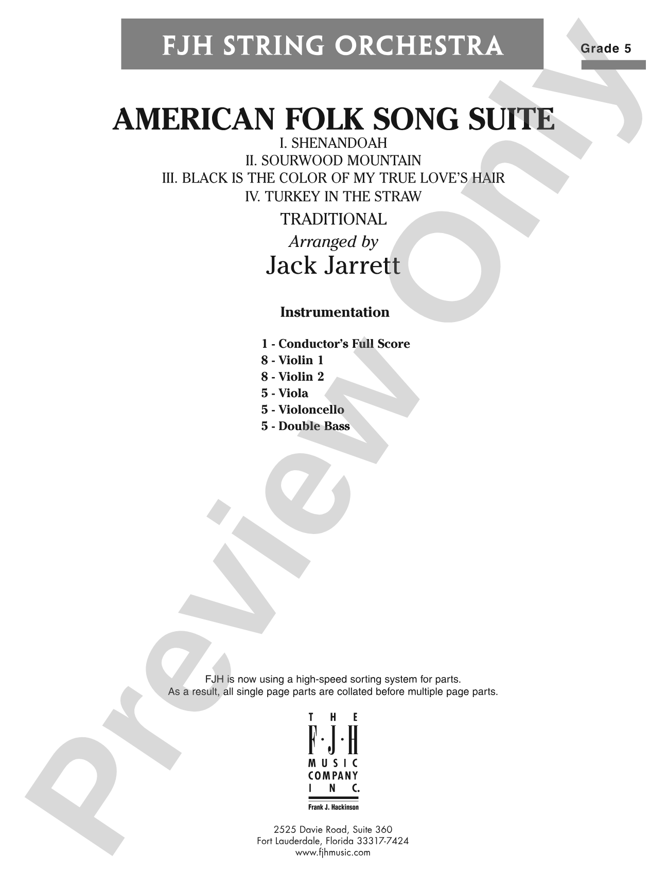 American Folk Song Suite: String Orchestra Conductor Score & Parts