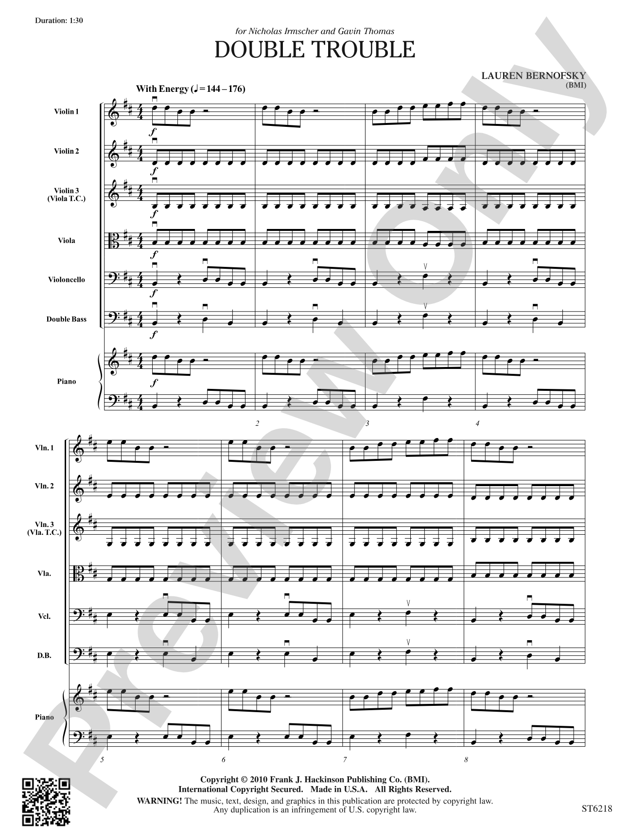 Double Trouble: String Orchestra Conductor Score & Parts