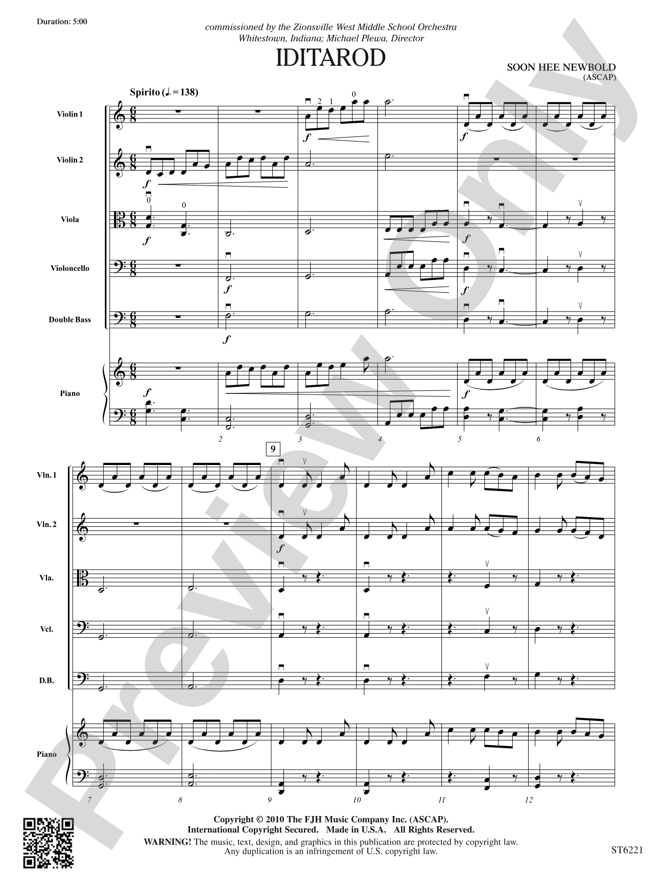 Iditarod: String Orchestra Conductor Score & Parts
