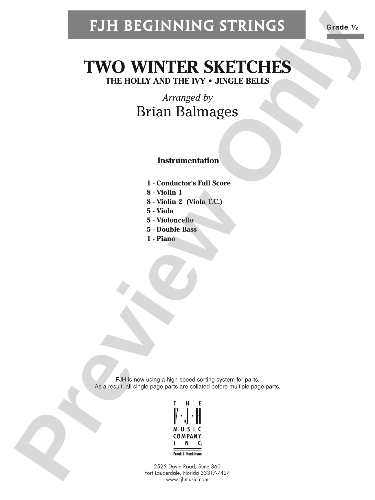 Two Winter Sketches: String Orchestra Conductor Score & Parts