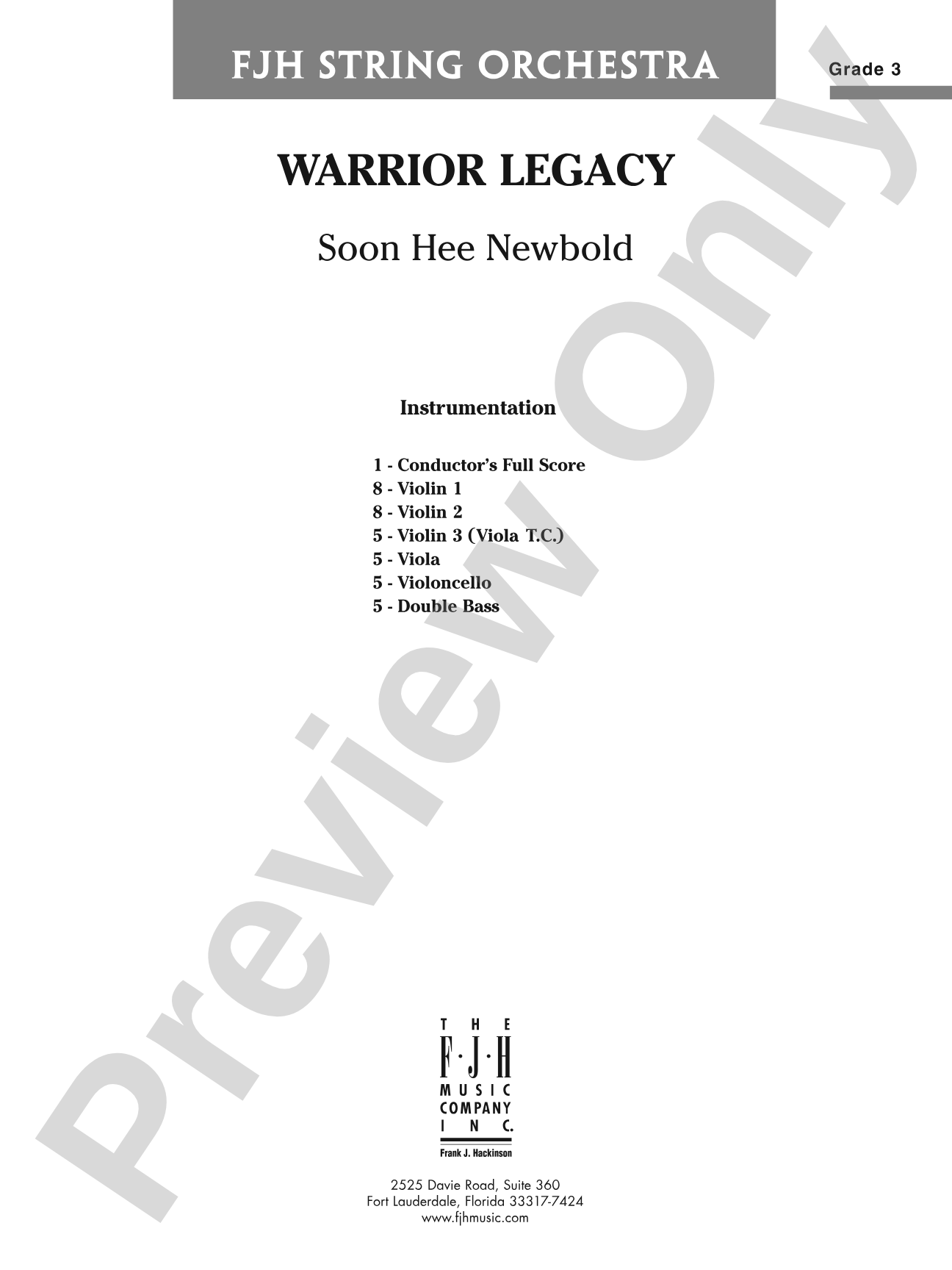 Warrior Legacy: String Orchestra Conductor Score & Parts