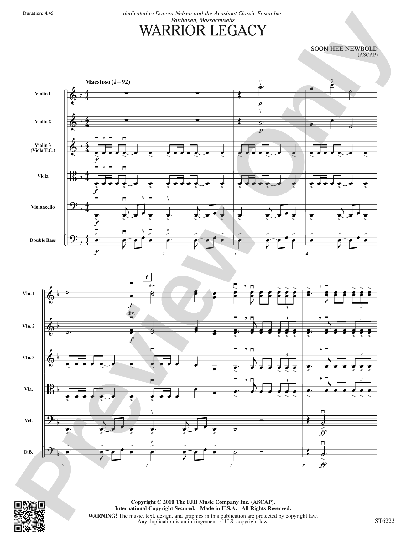 Warrior Legacy: String Orchestra Conductor Score & Parts