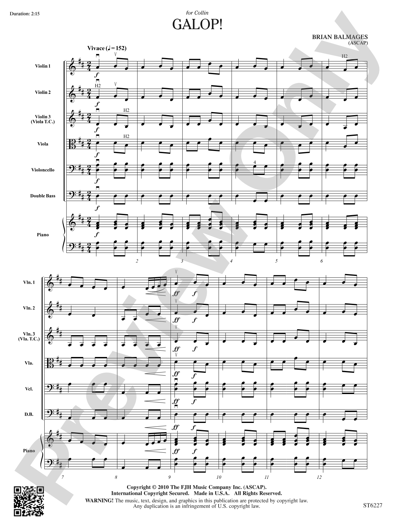 Galop!: String Orchestra Conductor Score & Parts