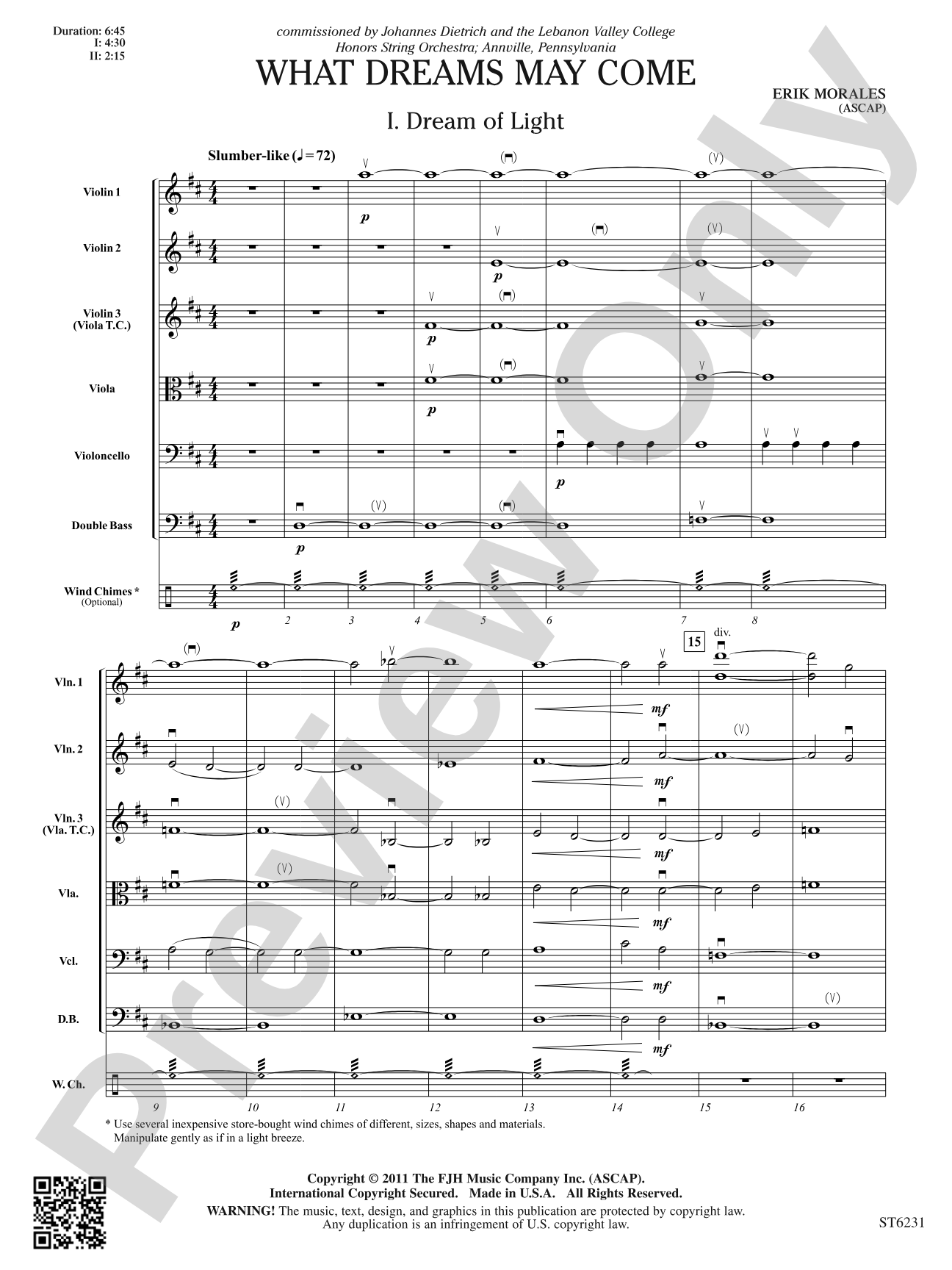 What Dreams May Come: String Orchestra Conductor Score & Parts