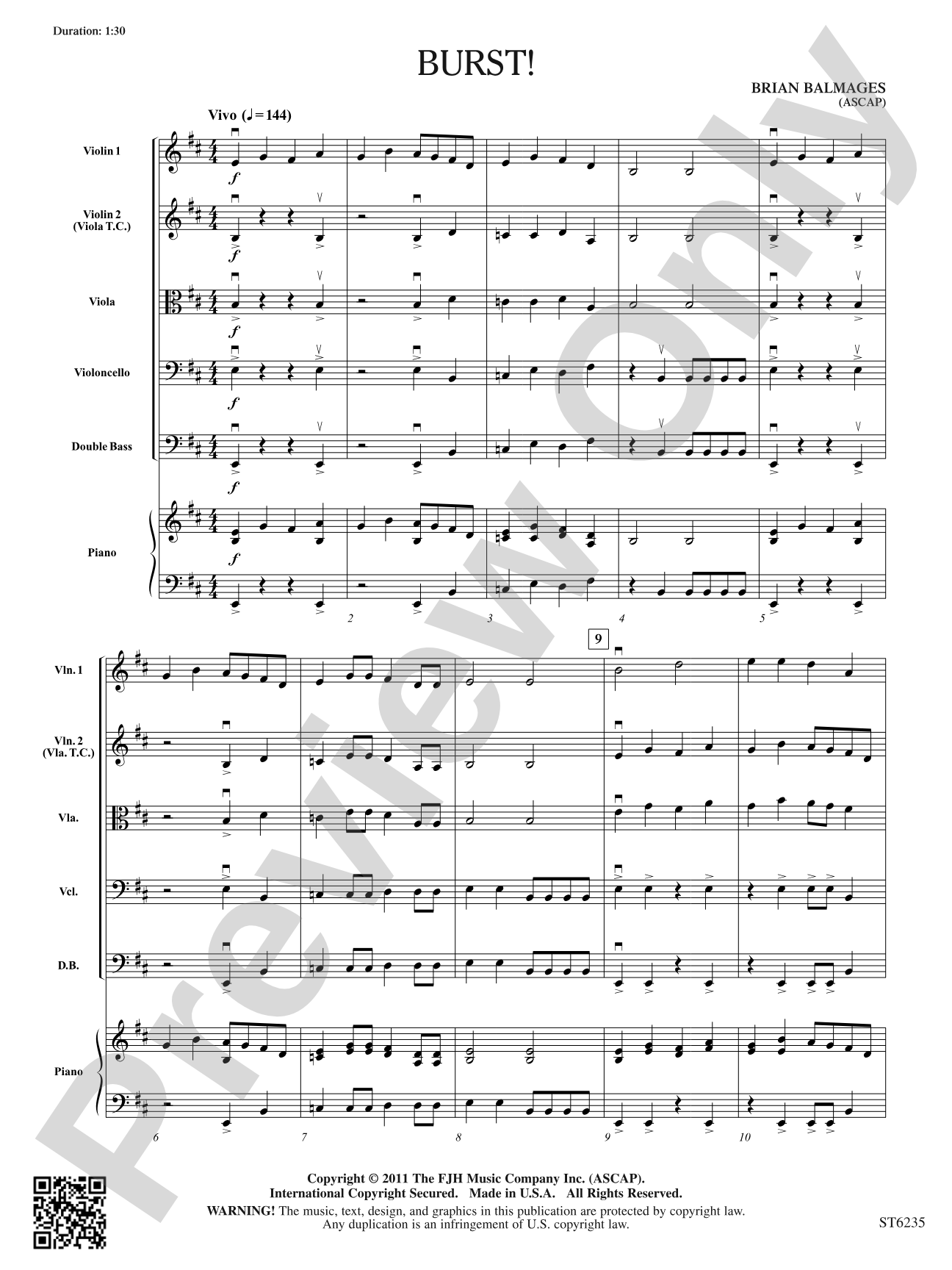 Burst!: String Orchestra Conductor Score & Parts