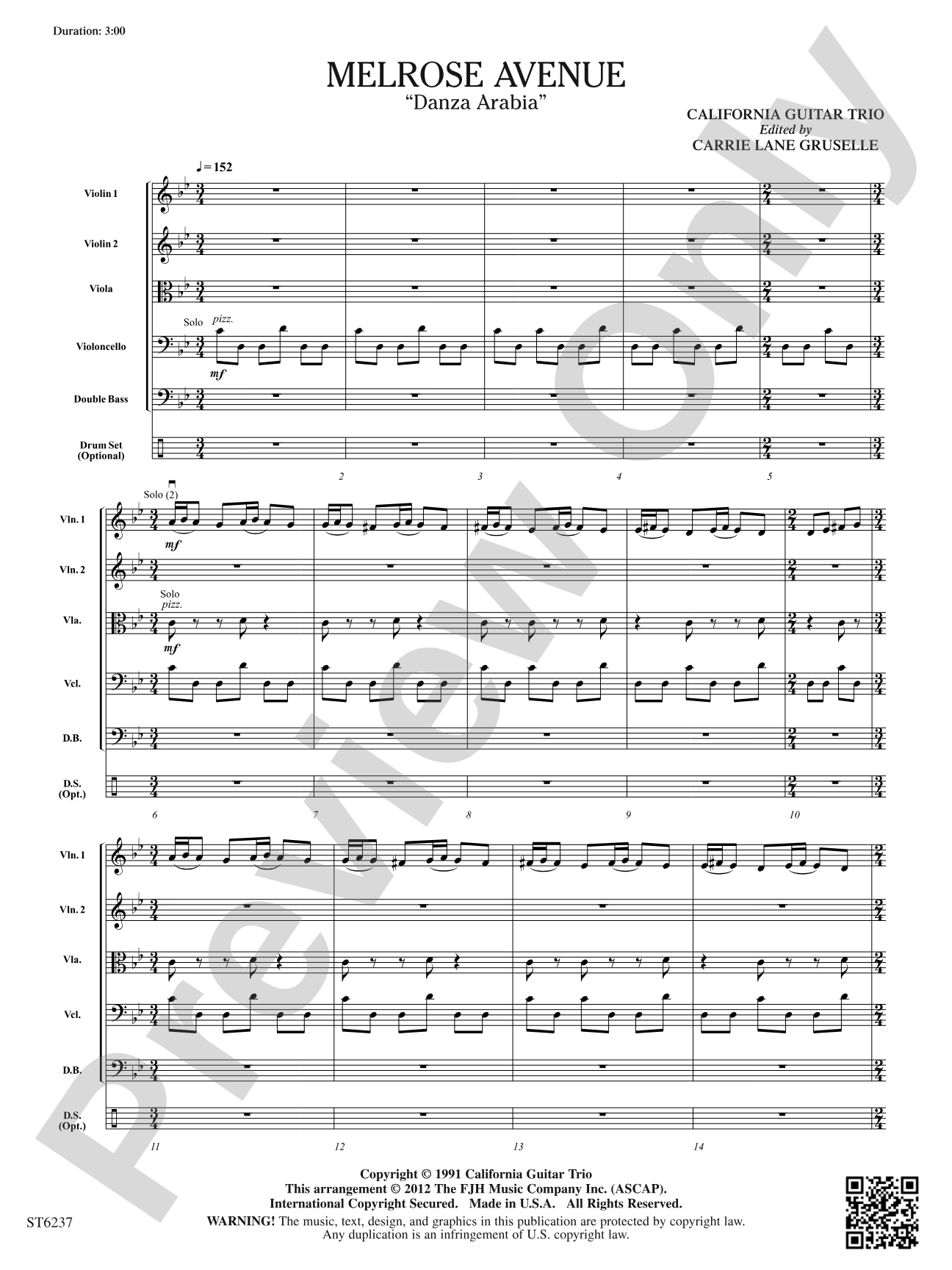 Melrose Avenue: String Orchestra Conductor Score & Parts