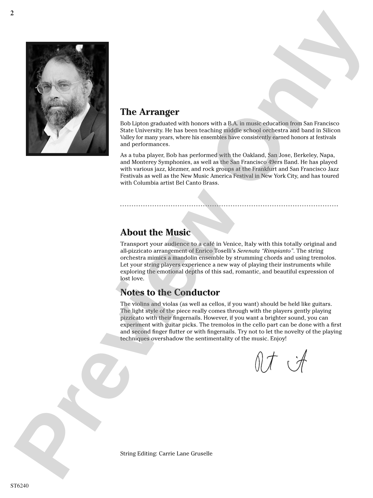 Rimpianto: String Orchestra Conductor Score & Parts