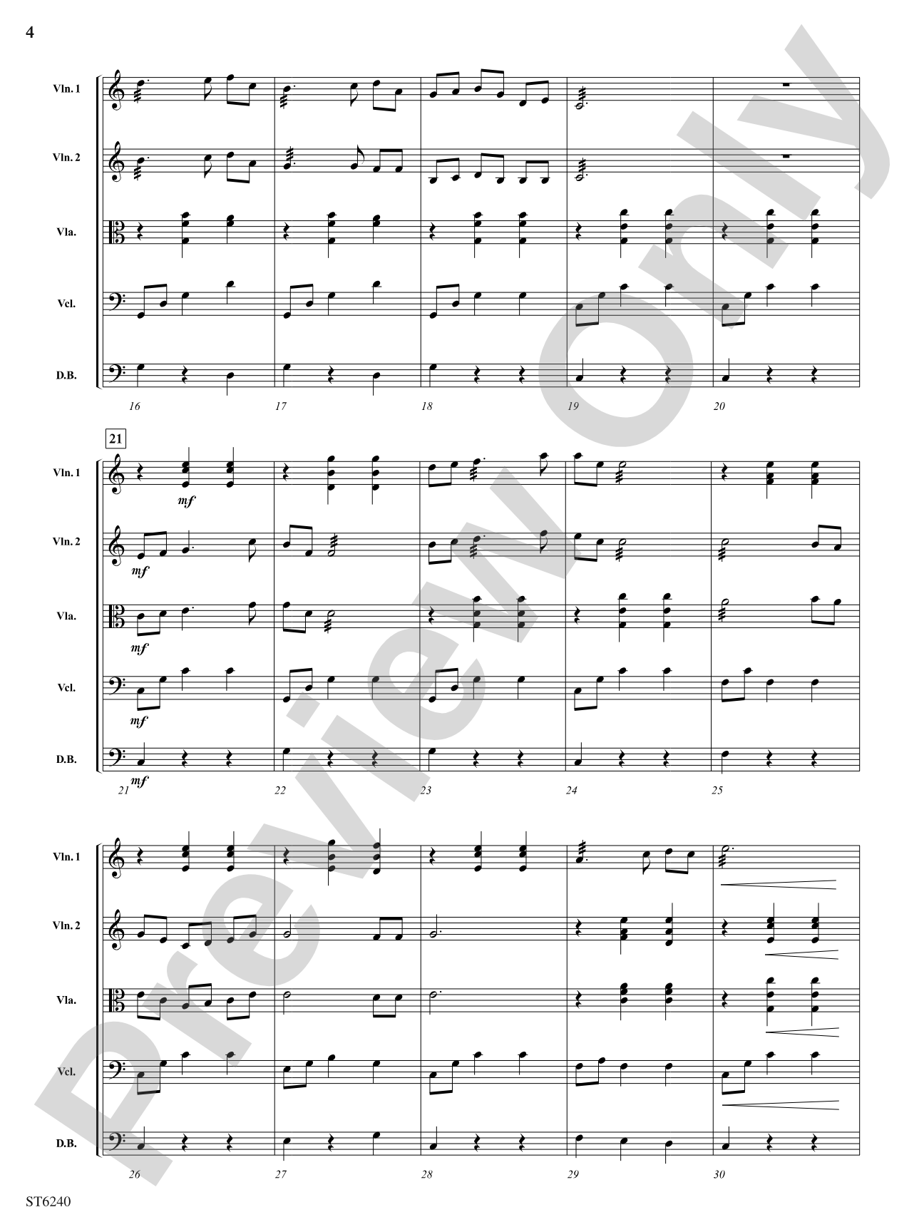 Rimpianto: String Orchestra Conductor Score & Parts