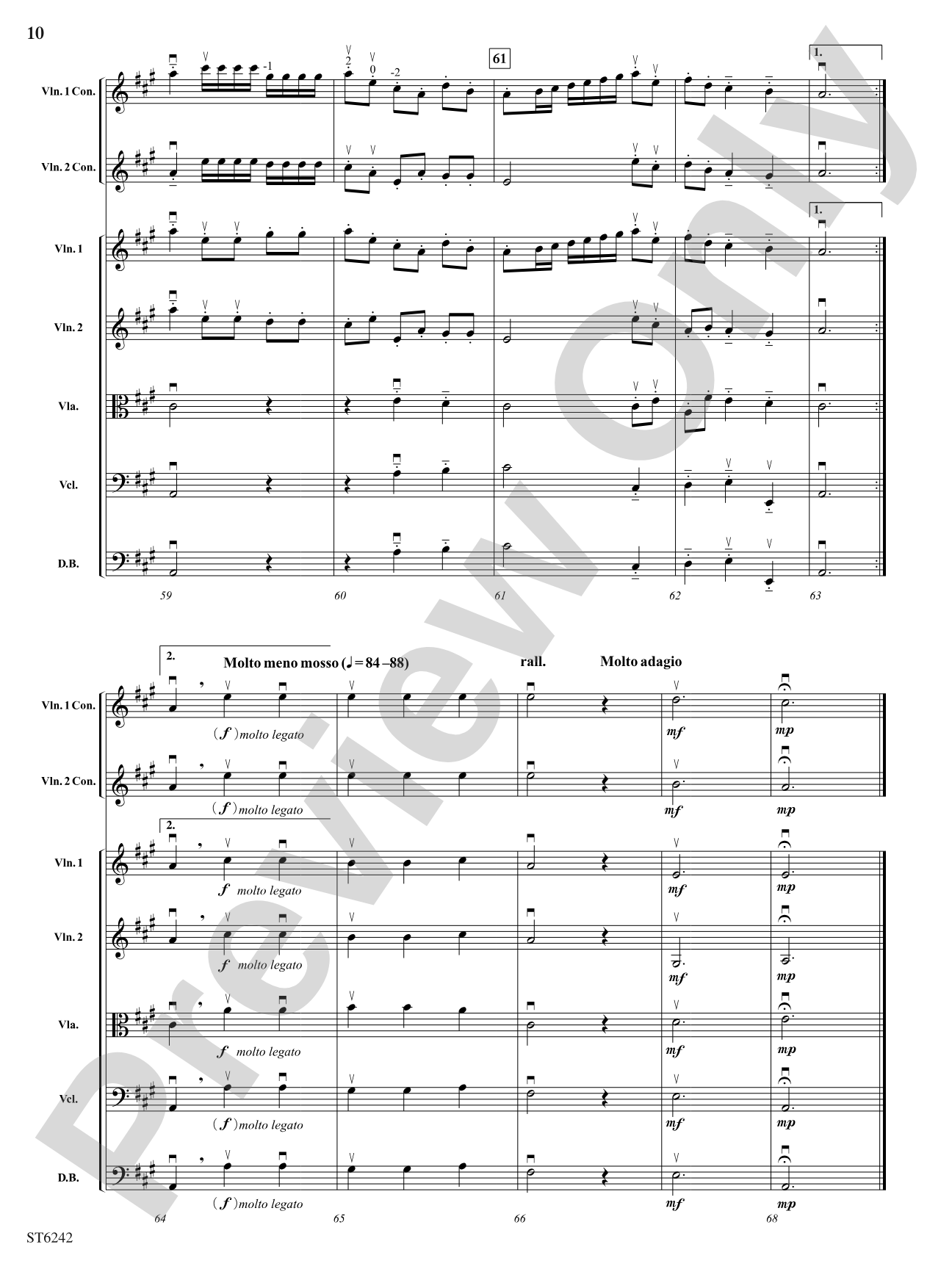Symphony No 2 in A Major: String Orchestra Conductor Score & Parts