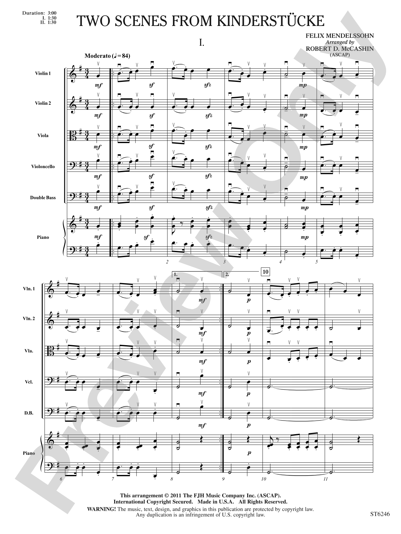 Two Scenes from Kinderstucke: String Orchestra Conductor Score & Parts