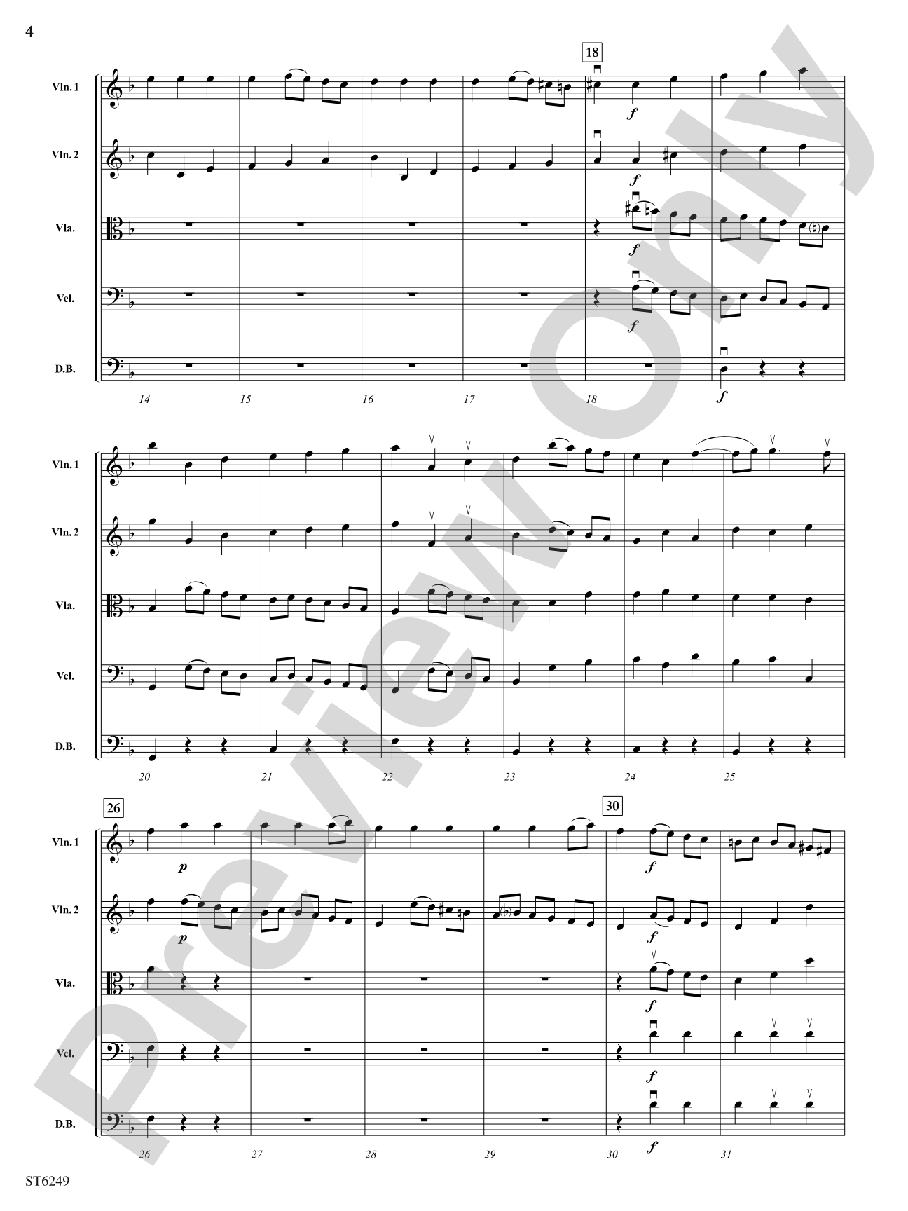 Overture and Bourree (from Il Pastor Fido): String Orchestra Conductor Score & Parts