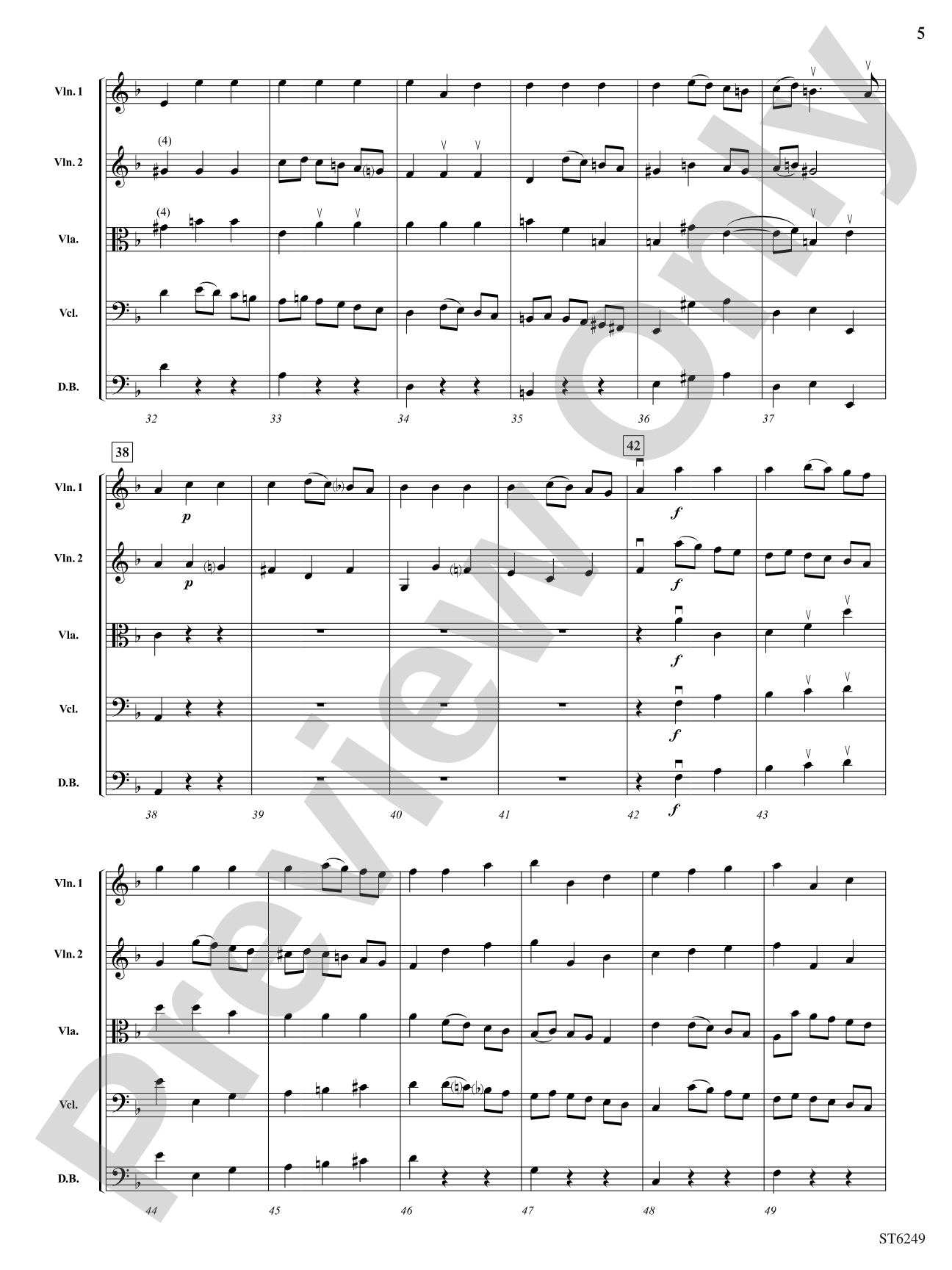 Overture and Bourree (from Il Pastor Fido): String Orchestra Conductor Score & Parts