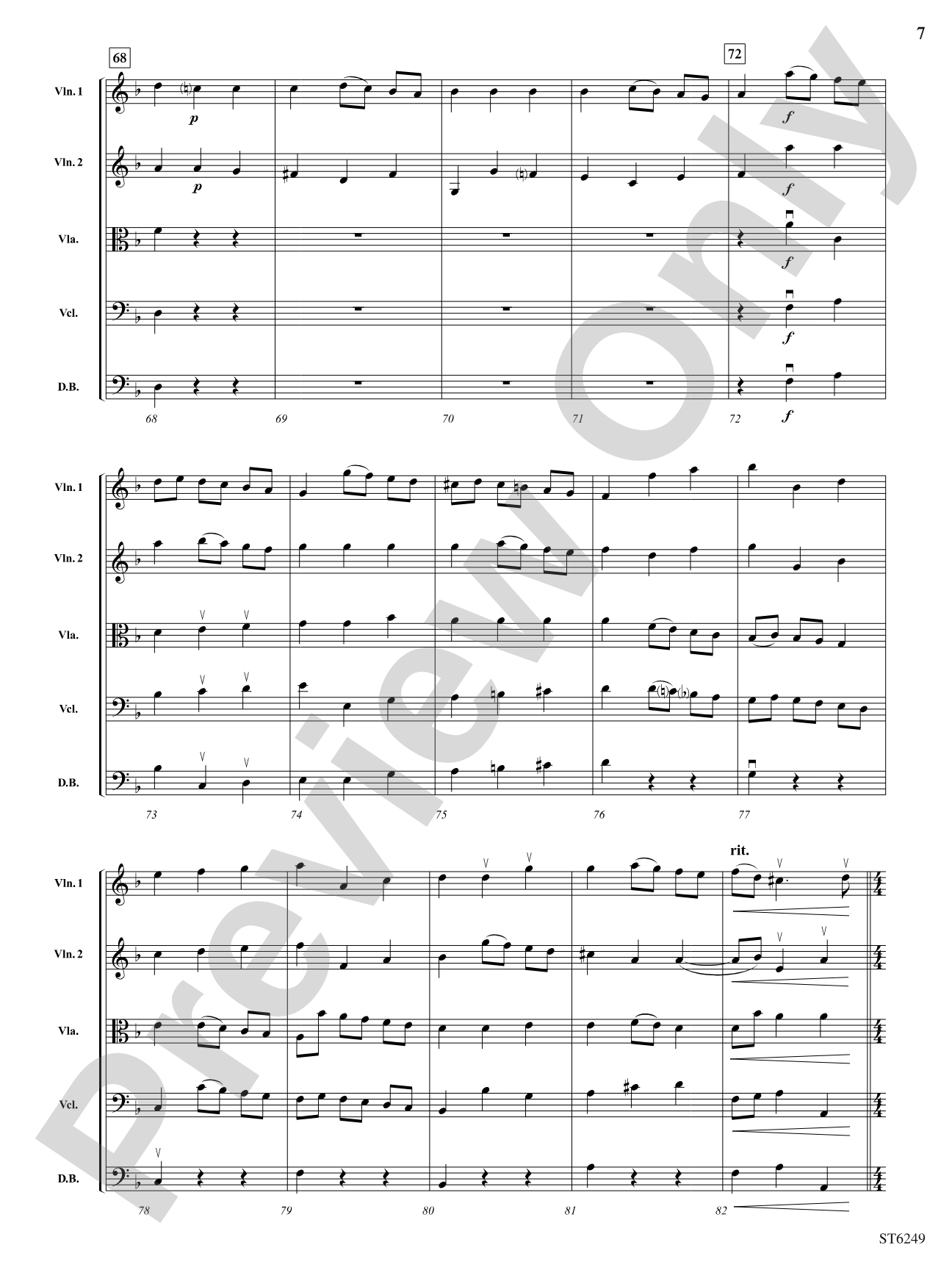 Overture and Bourree (from Il Pastor Fido): String Orchestra Conductor Score & Parts