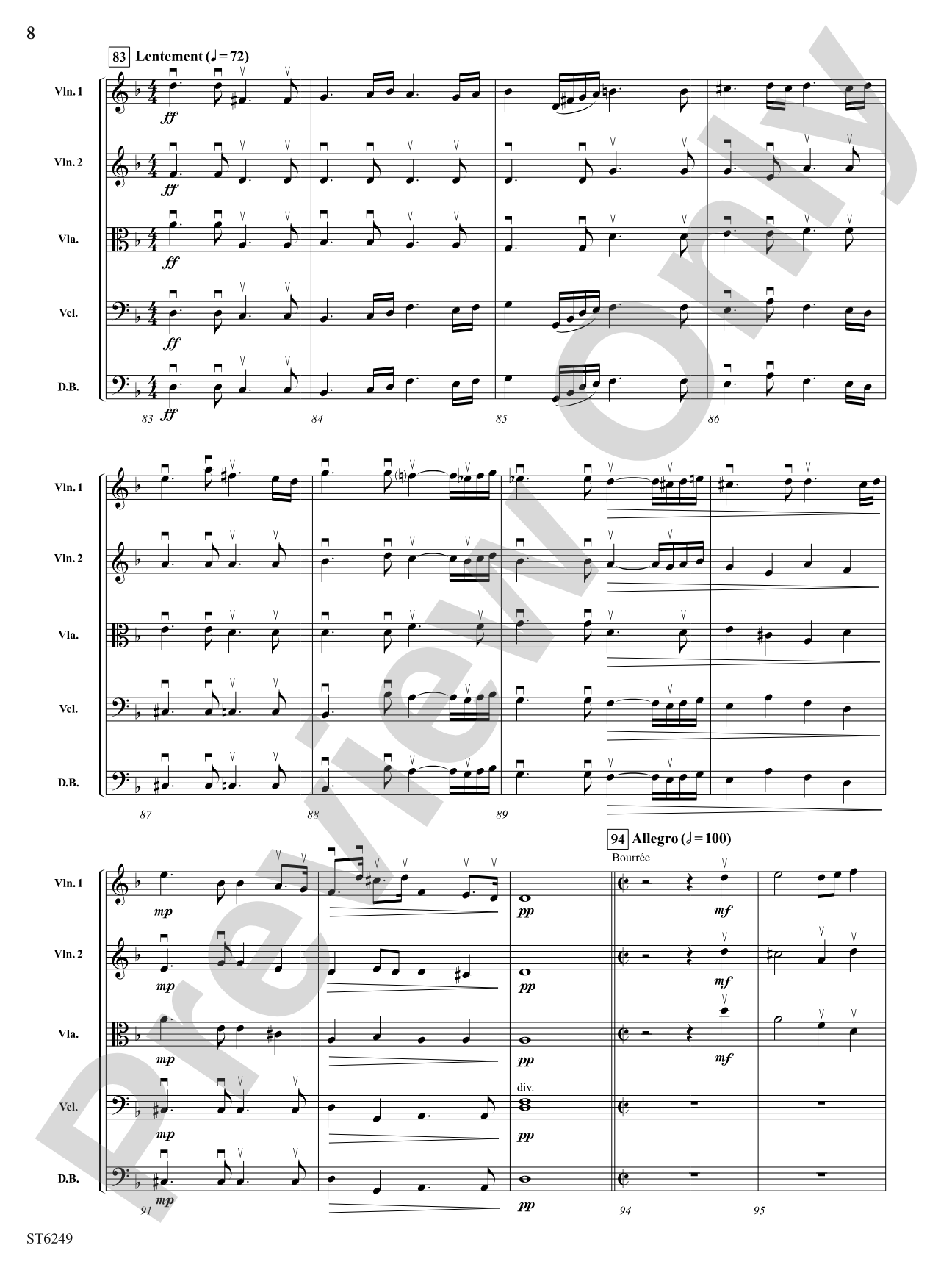 Overture and Bourree (from Il Pastor Fido): String Orchestra Conductor Score & Parts