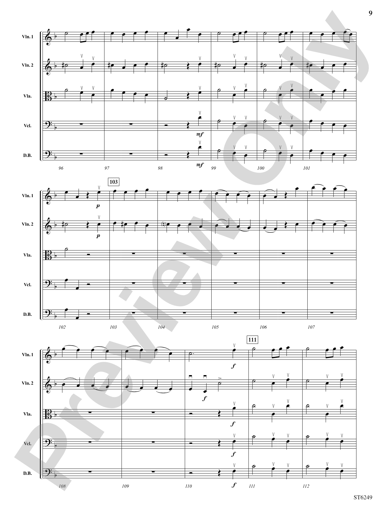 Overture and Bourree (from Il Pastor Fido): String Orchestra Conductor Score & Parts