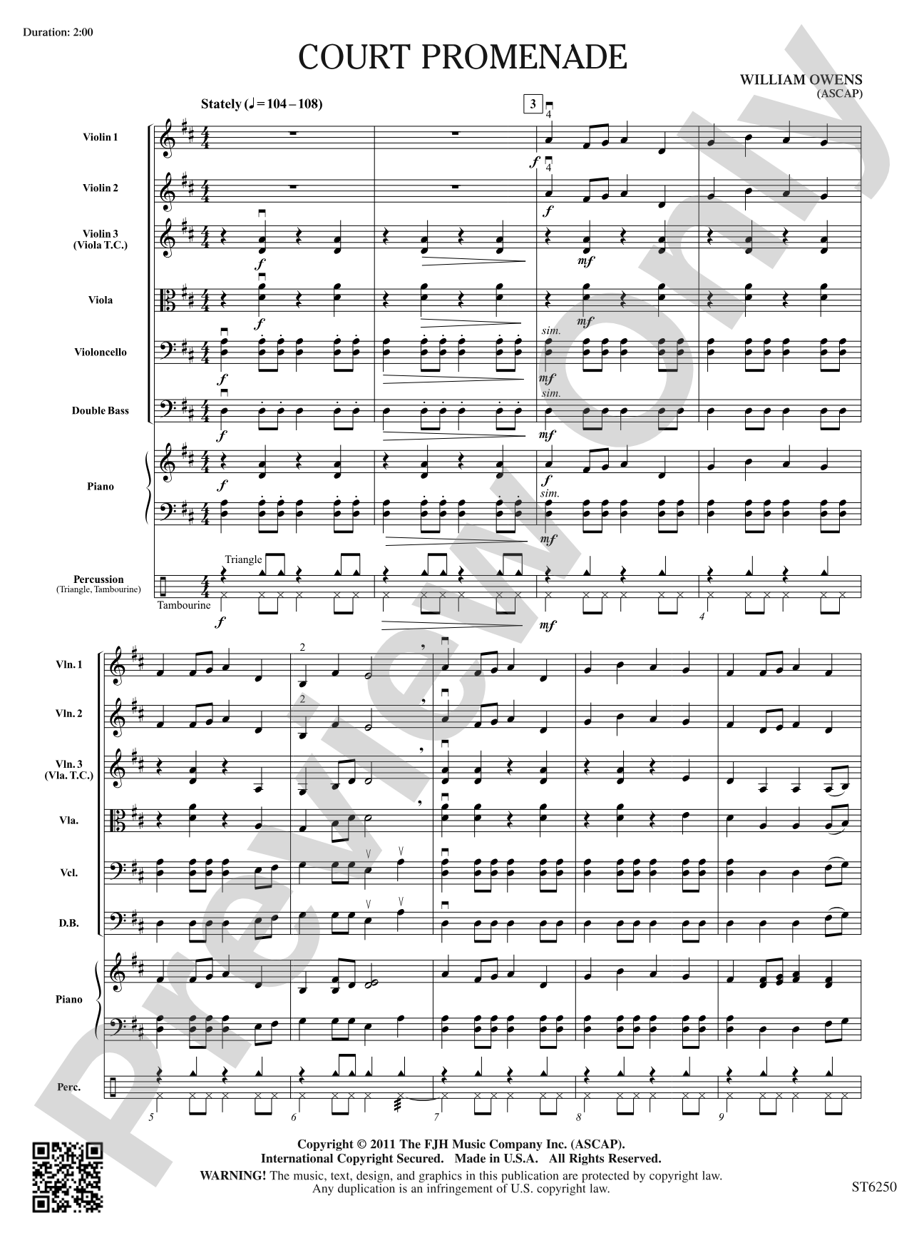 Court Promenade: String Orchestra Conductor Score & Parts