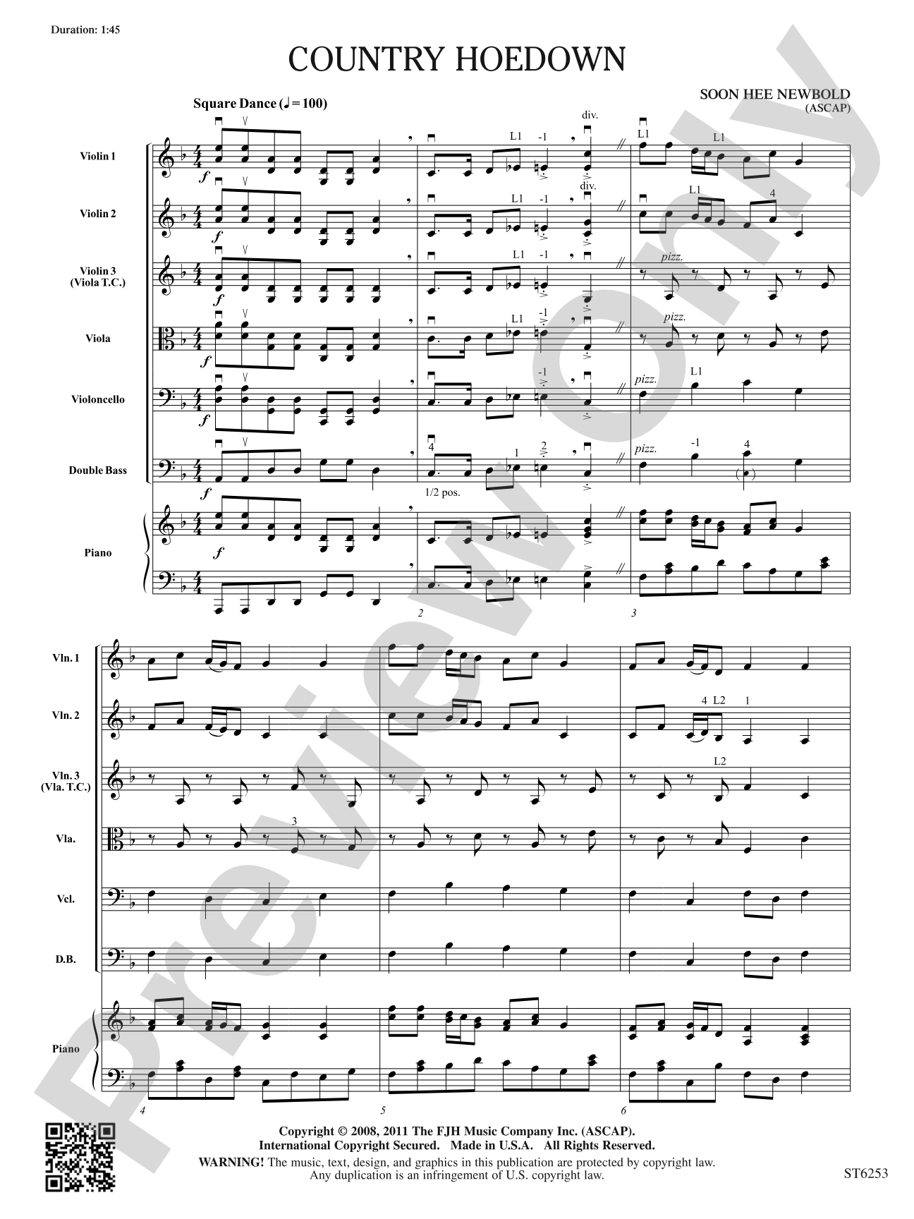 Country Hoedown: String Orchestra Conductor Score & Parts