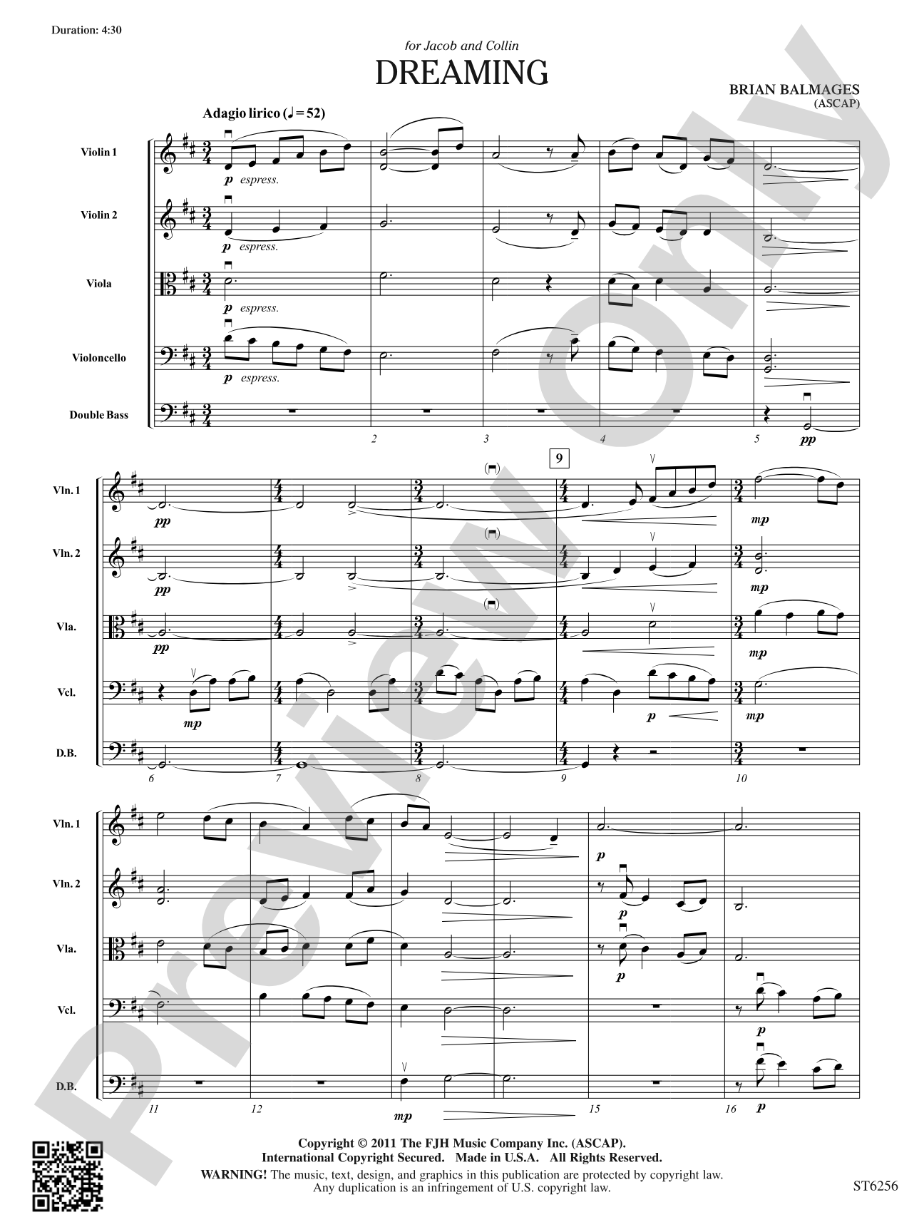 Dreaming: String Orchestra Conductor Score & Parts
