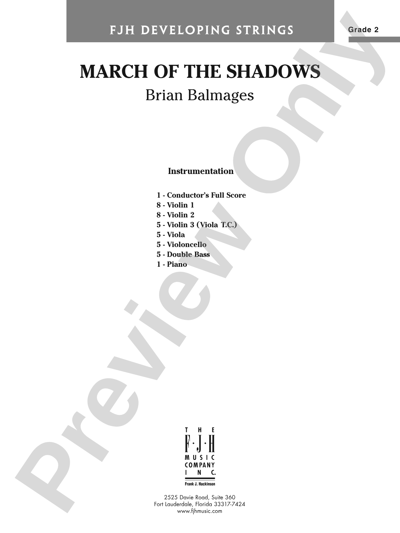 March of the Shadows: String Orchestra Conductor Score & Parts
