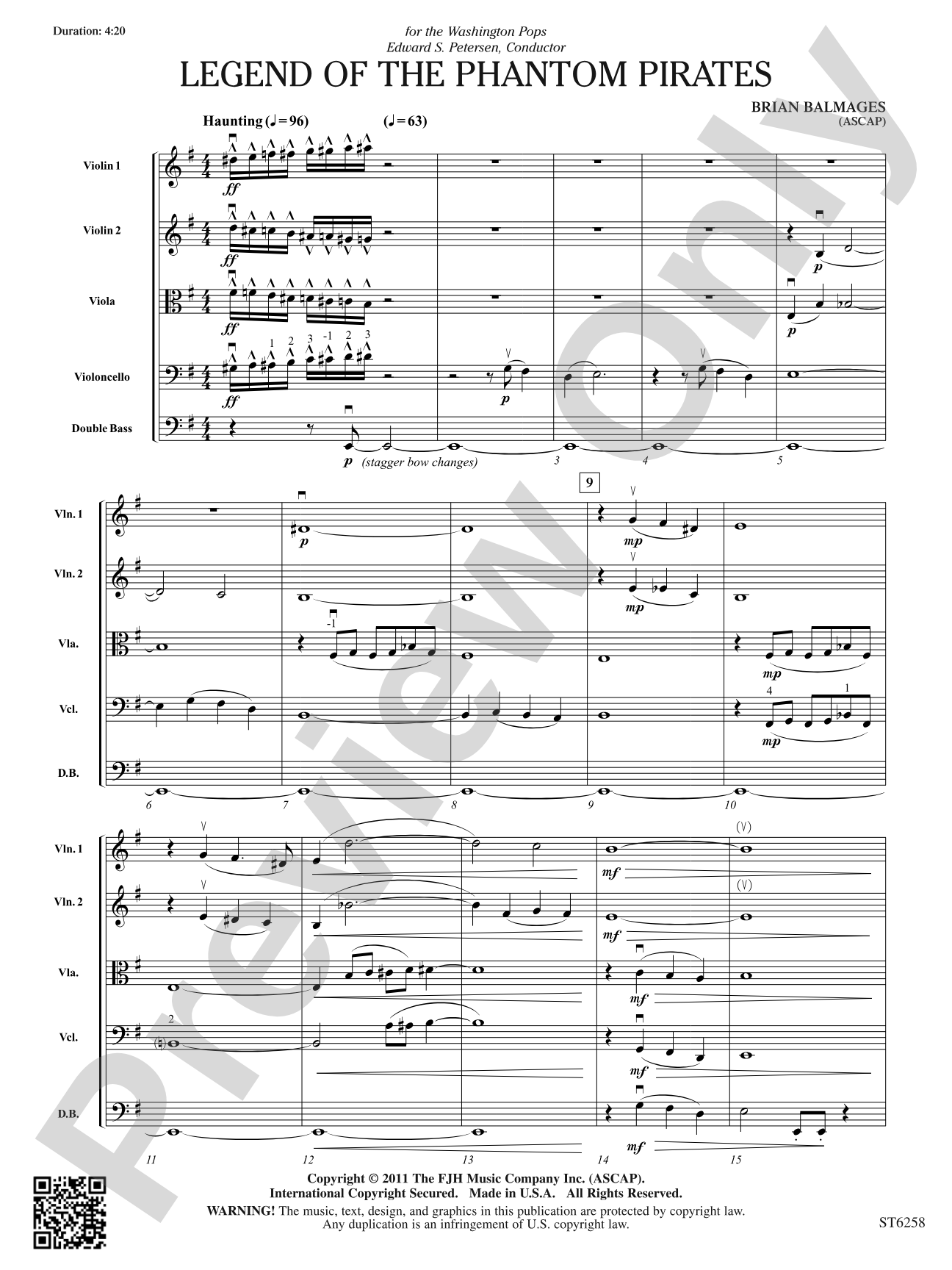 Legend of the Phantom Pirates: String Orchestra Conductor Score & Parts
