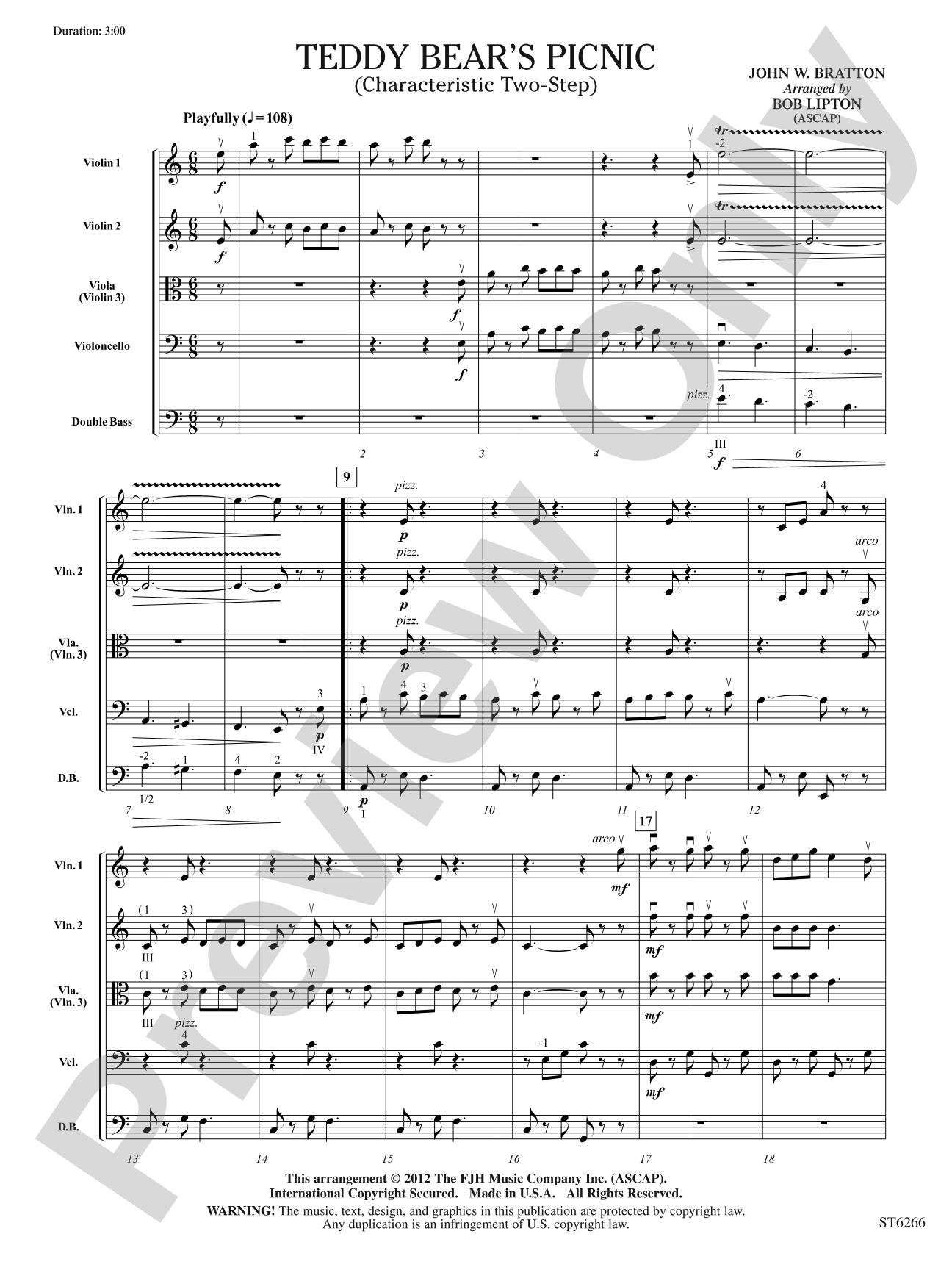 Teddy Bear's Picnic: String Orchestra Conductor Score & Parts