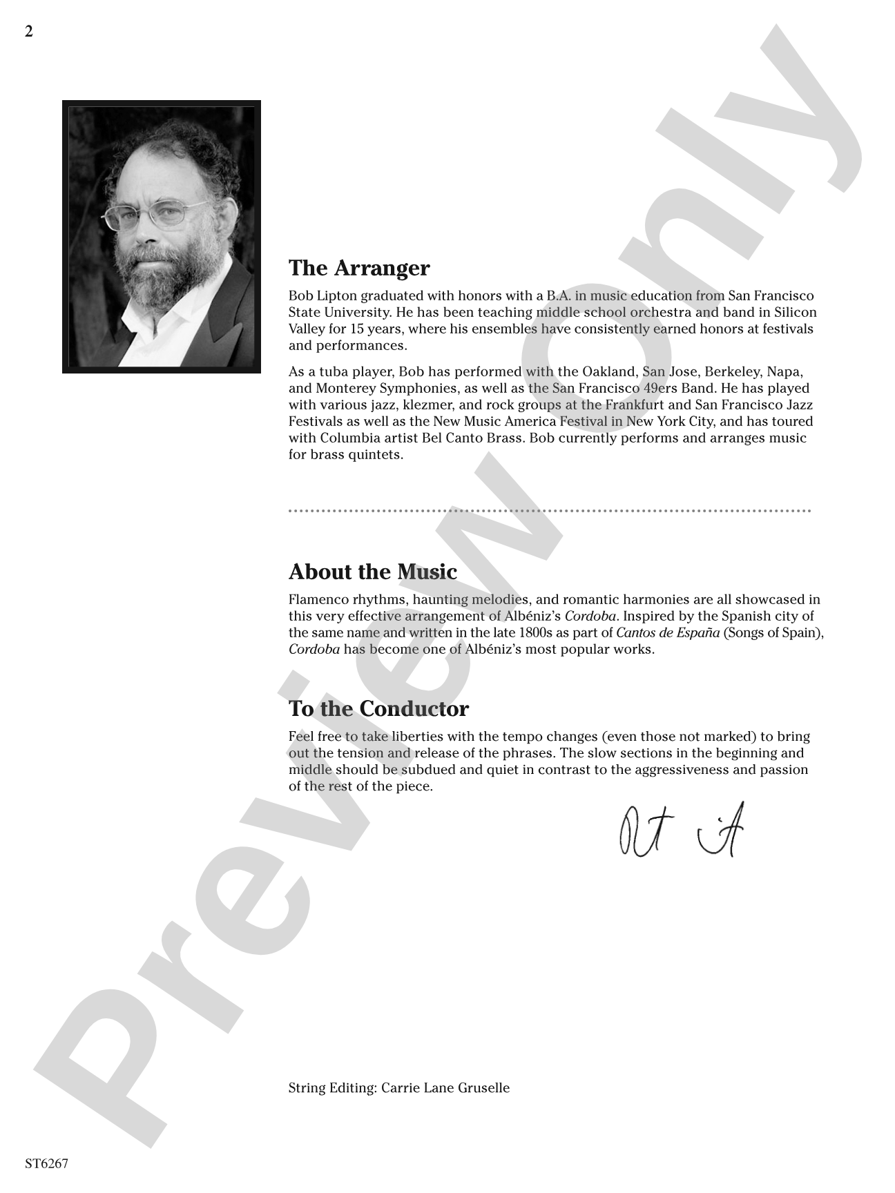 Cordoba: String Orchestra Conductor Score & Parts