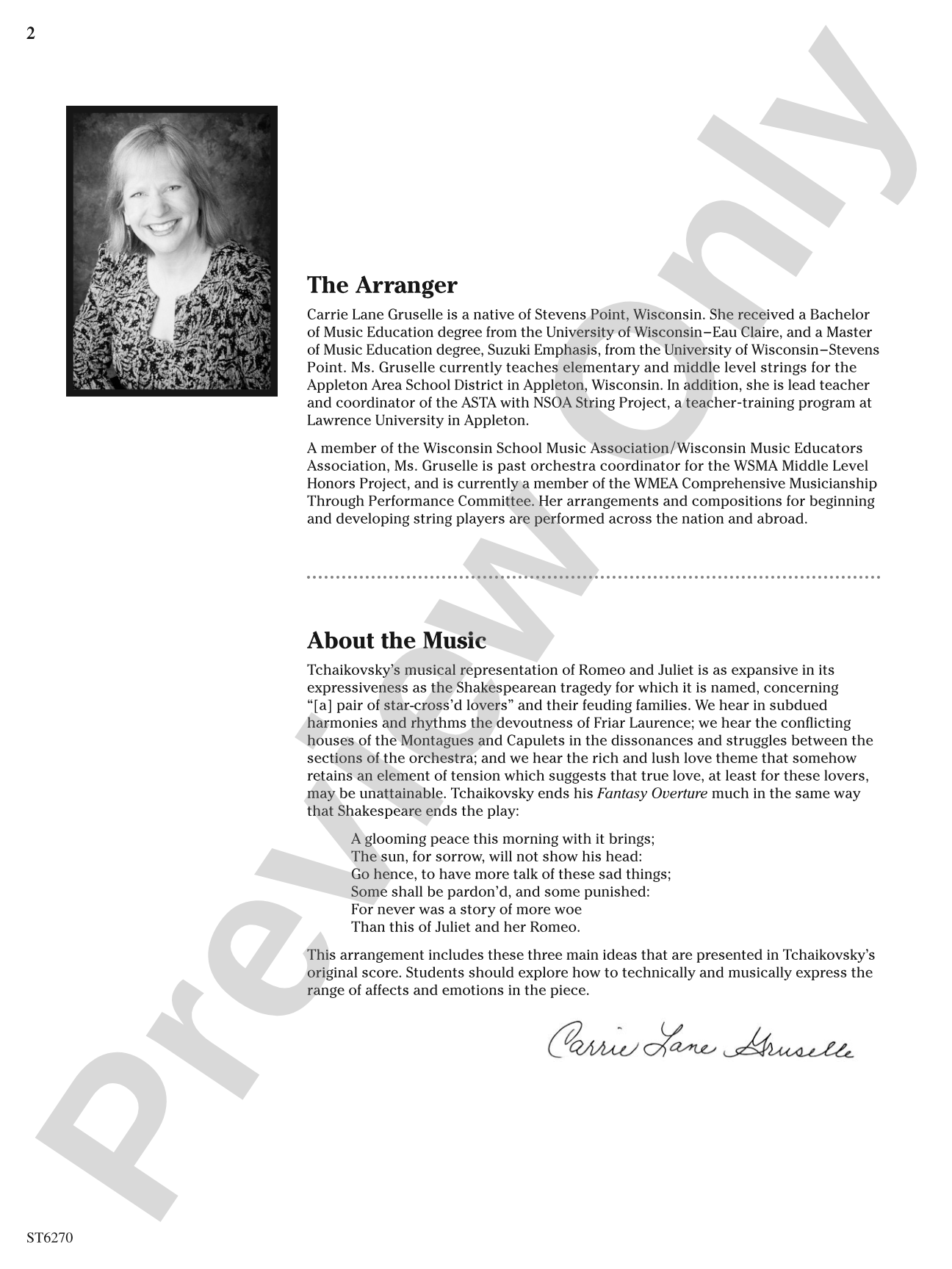 Themes from Romeo and Juliet: String Orchestra Conductor Score & Parts