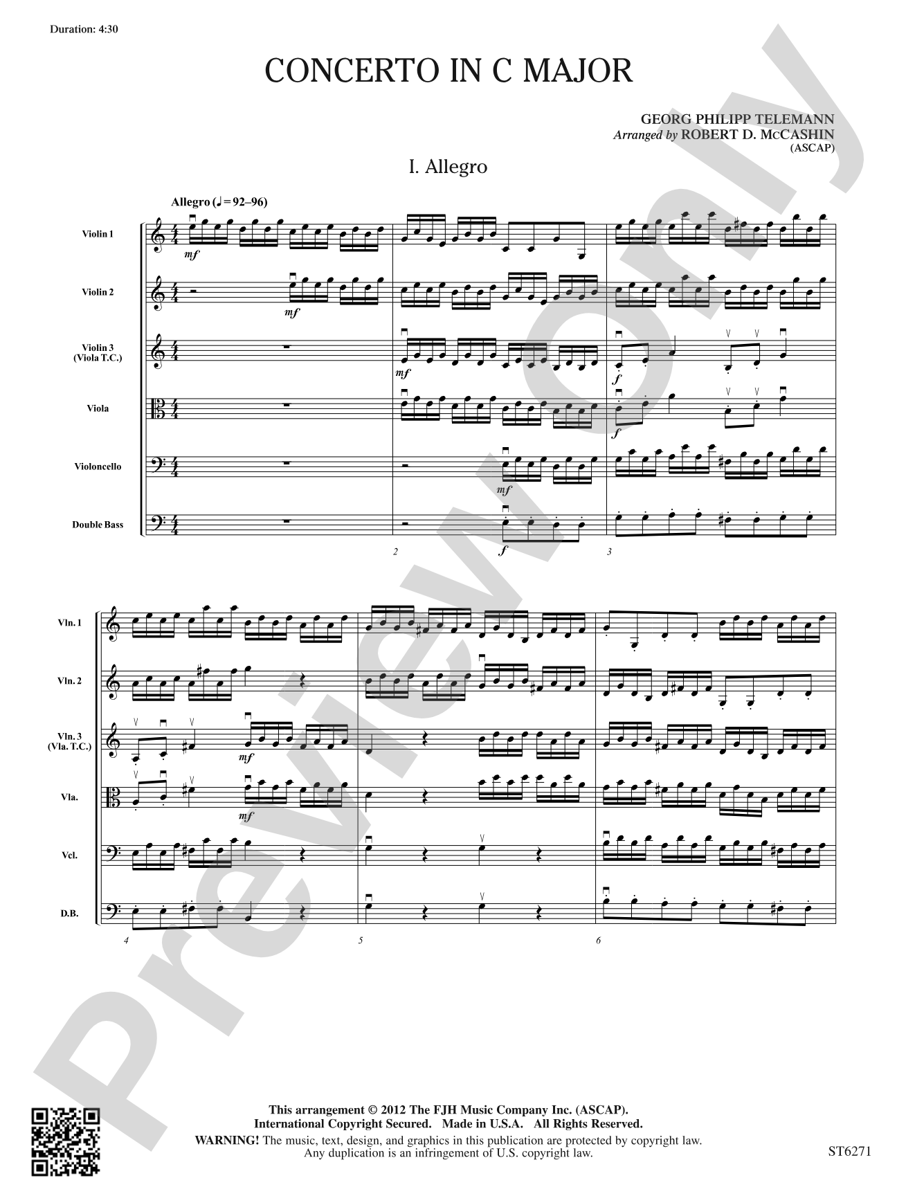 Concerto in C Major: String Orchestra Conductor Score & Parts