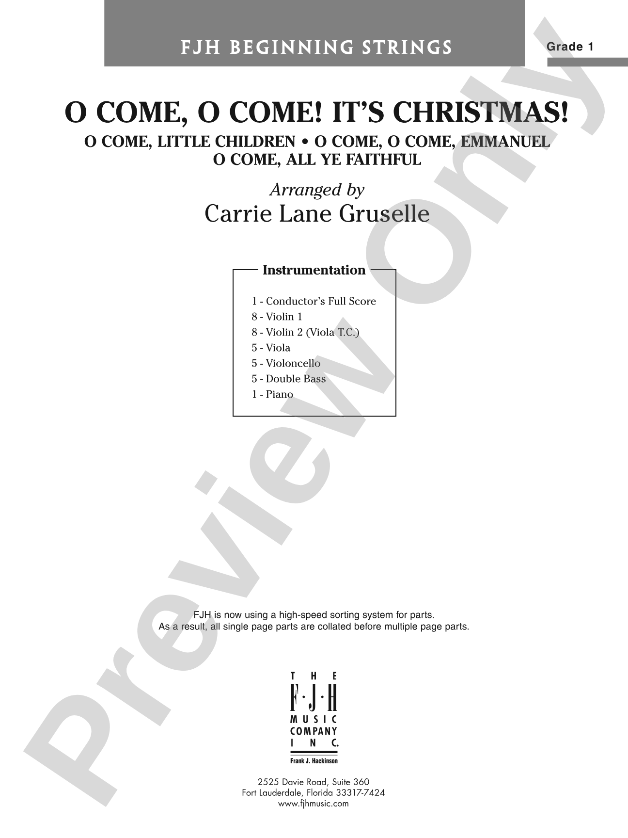 O Come, O Come! It's Christmas!: String Orchestra Conductor Score & Parts