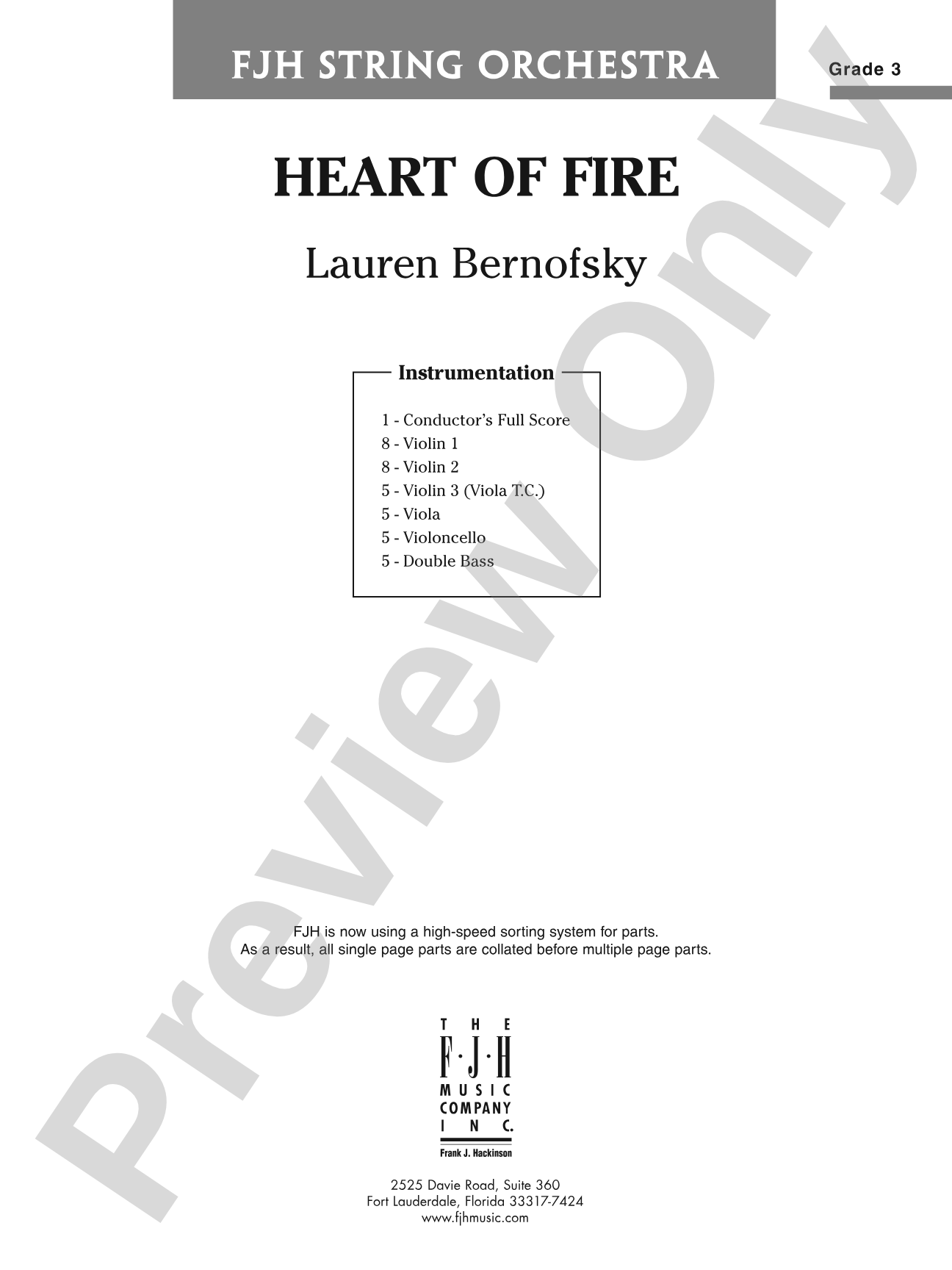 Heart of Fire: String Orchestra Conductor Score & Parts