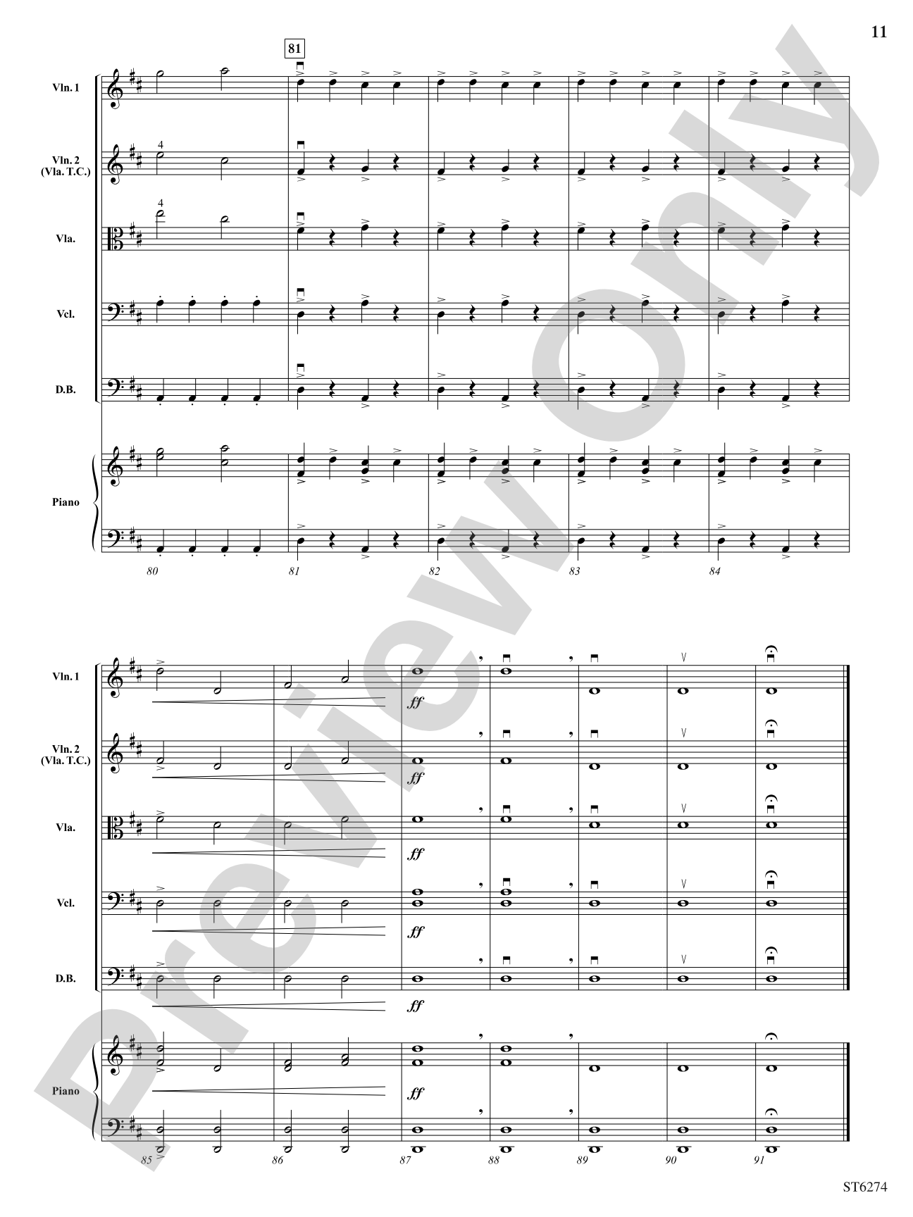 Finale from Serenade for Strings: String Orchestra Conductor Score & Parts