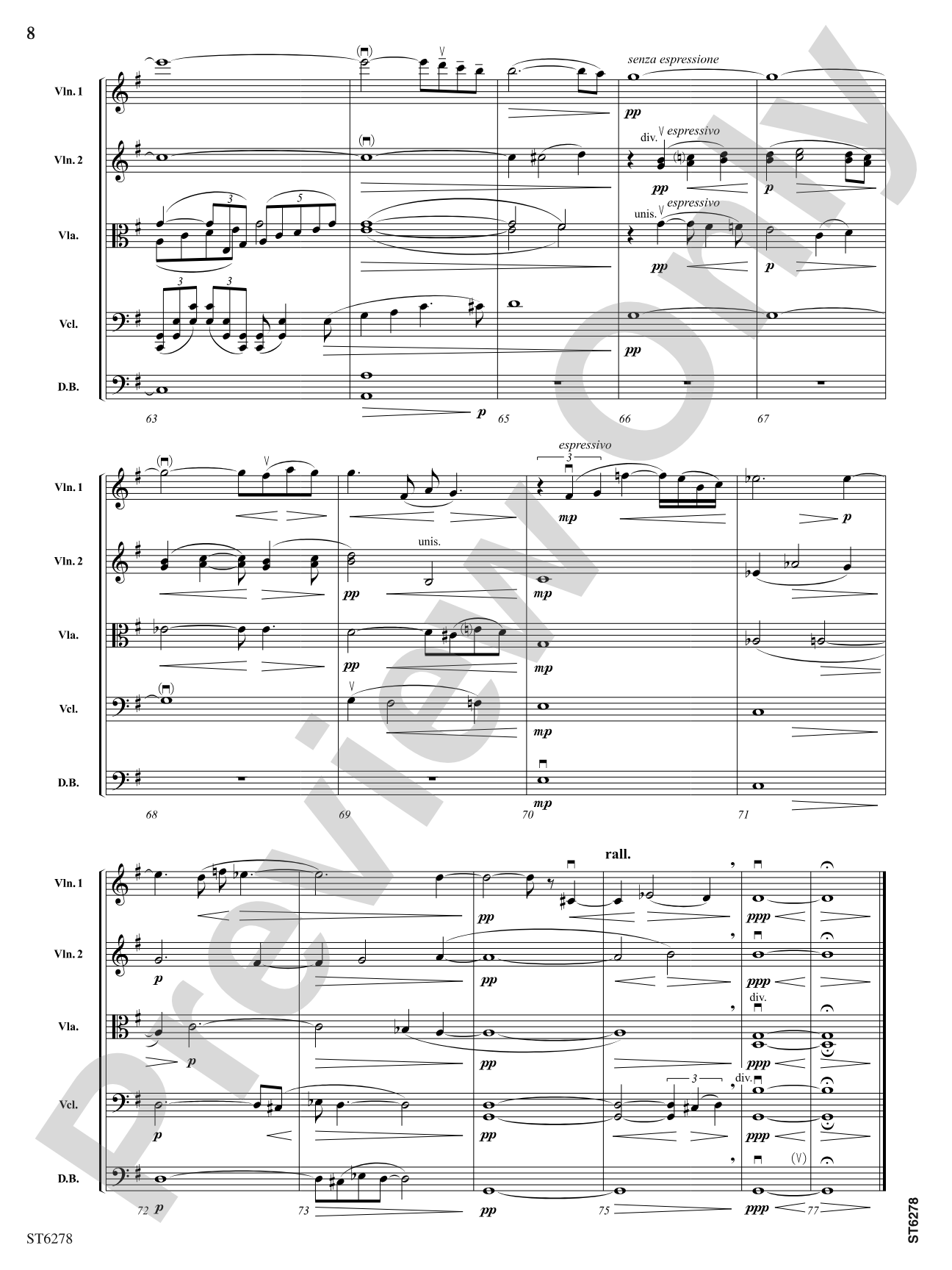 Elegy: String Orchestra Conductor Score & Parts
