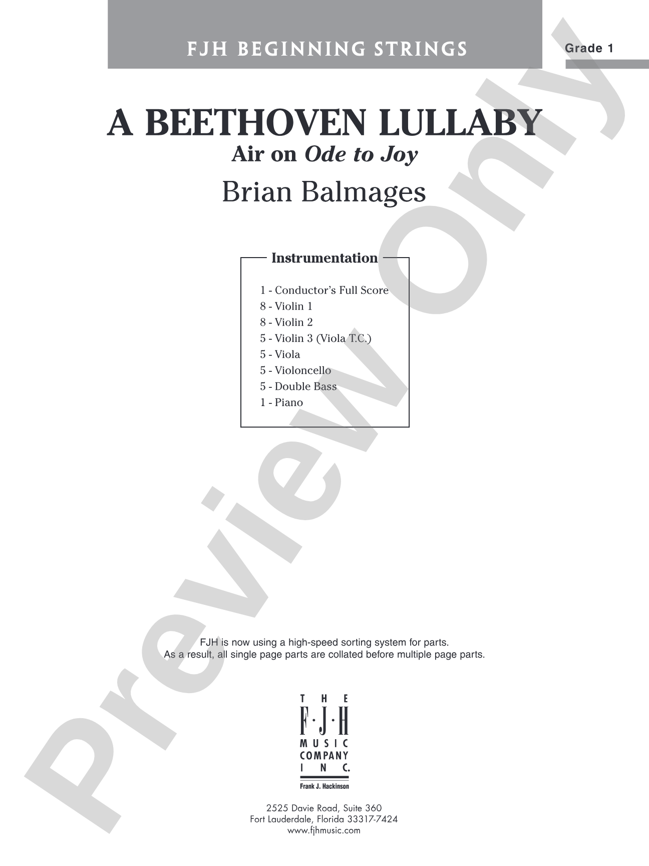 A Beethoven Lullaby: Score