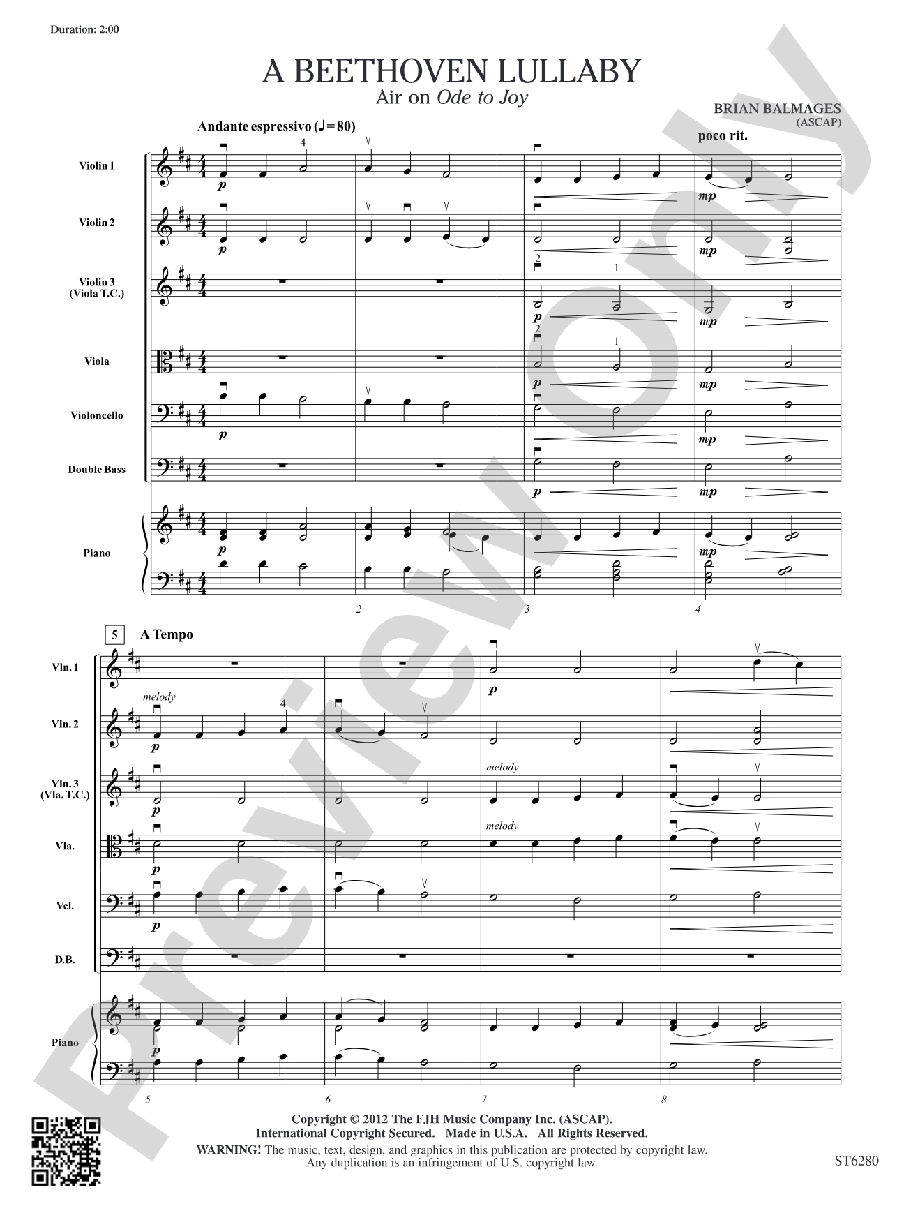 A Beethoven Lullaby: Score