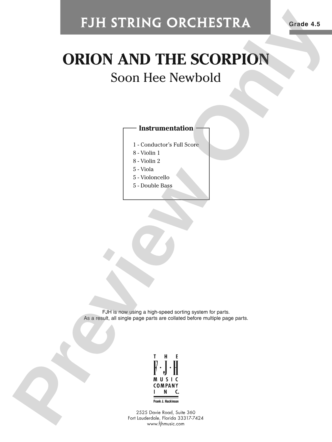 Orion and the Scorpion: String Orchestra Conductor Score & Parts