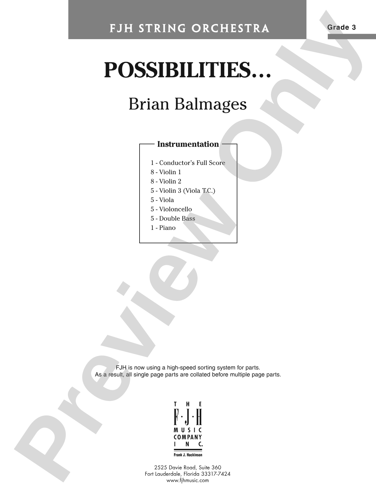 Possibilities...: String Orchestra Conductor Score & Parts