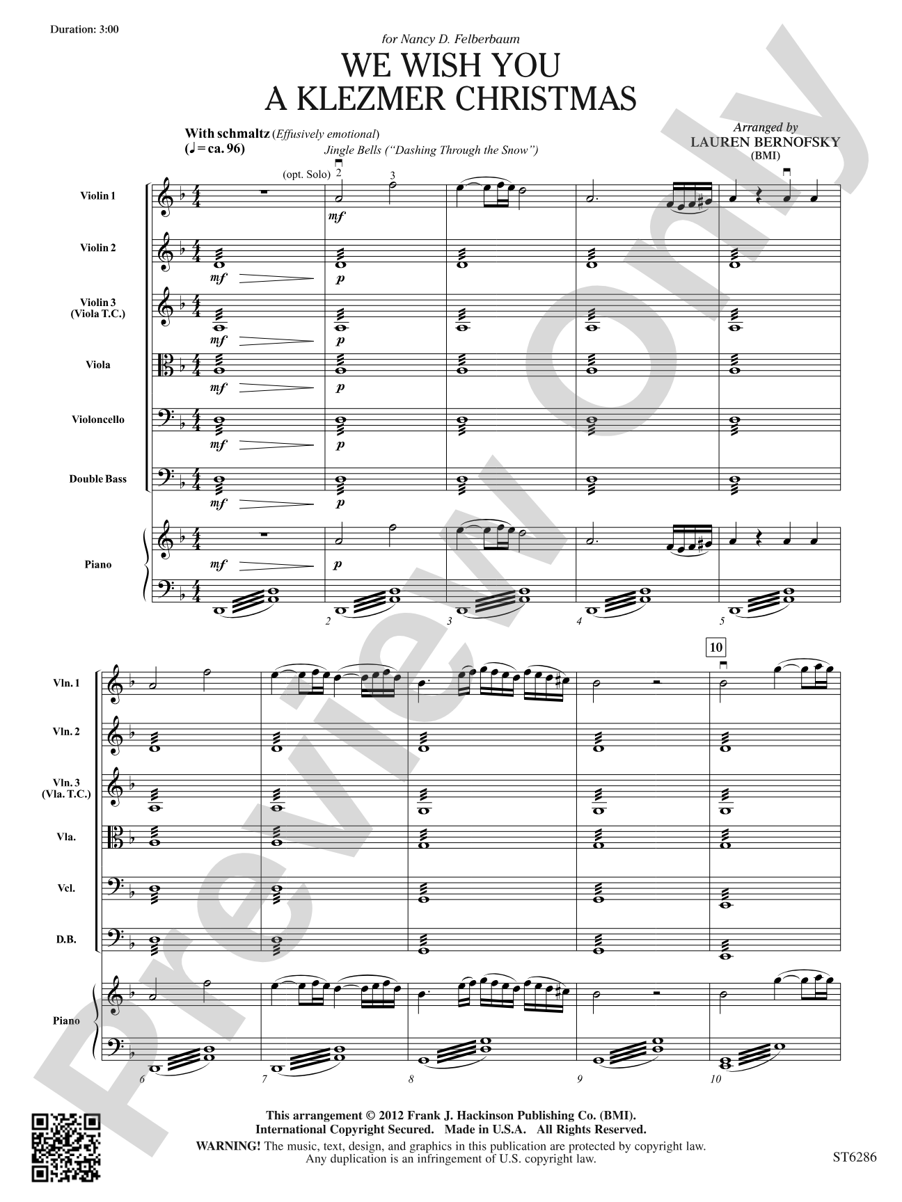 We Wish You a Klezmer Christmas: Score