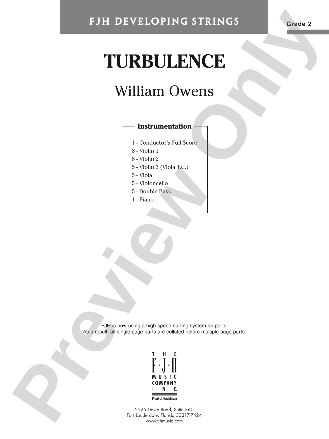 Turbulence: String Orchestra Conductor Score & Parts