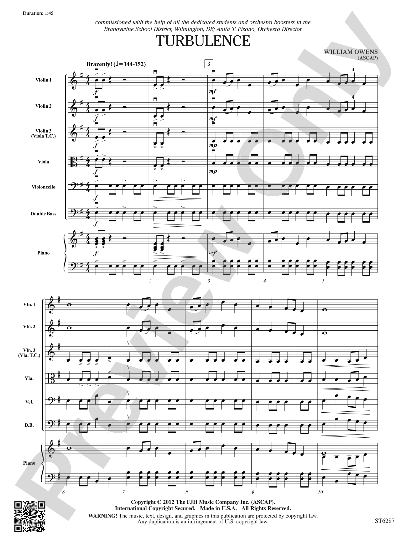 Turbulence: String Orchestra Conductor Score & Parts