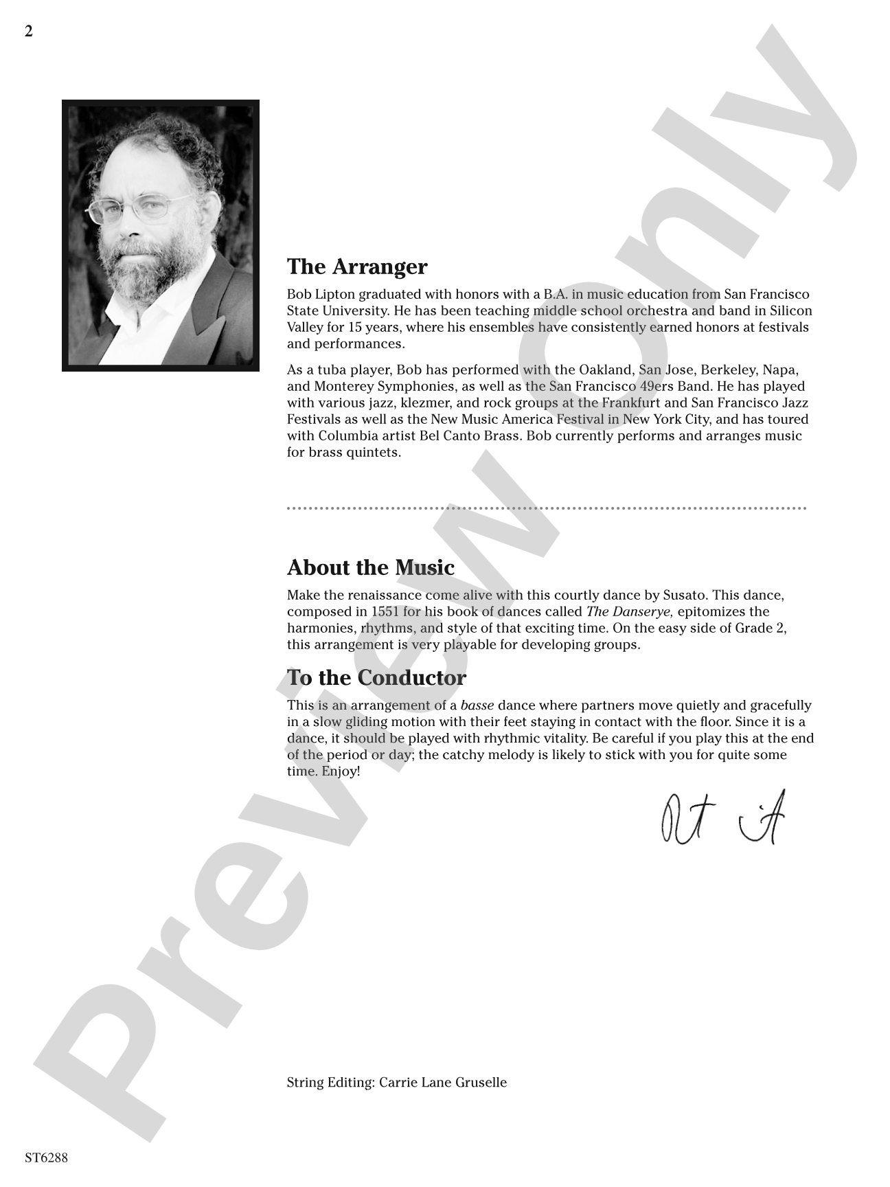 Courtly Dance from The Danserye: String Orchestra Conductor Score & Parts