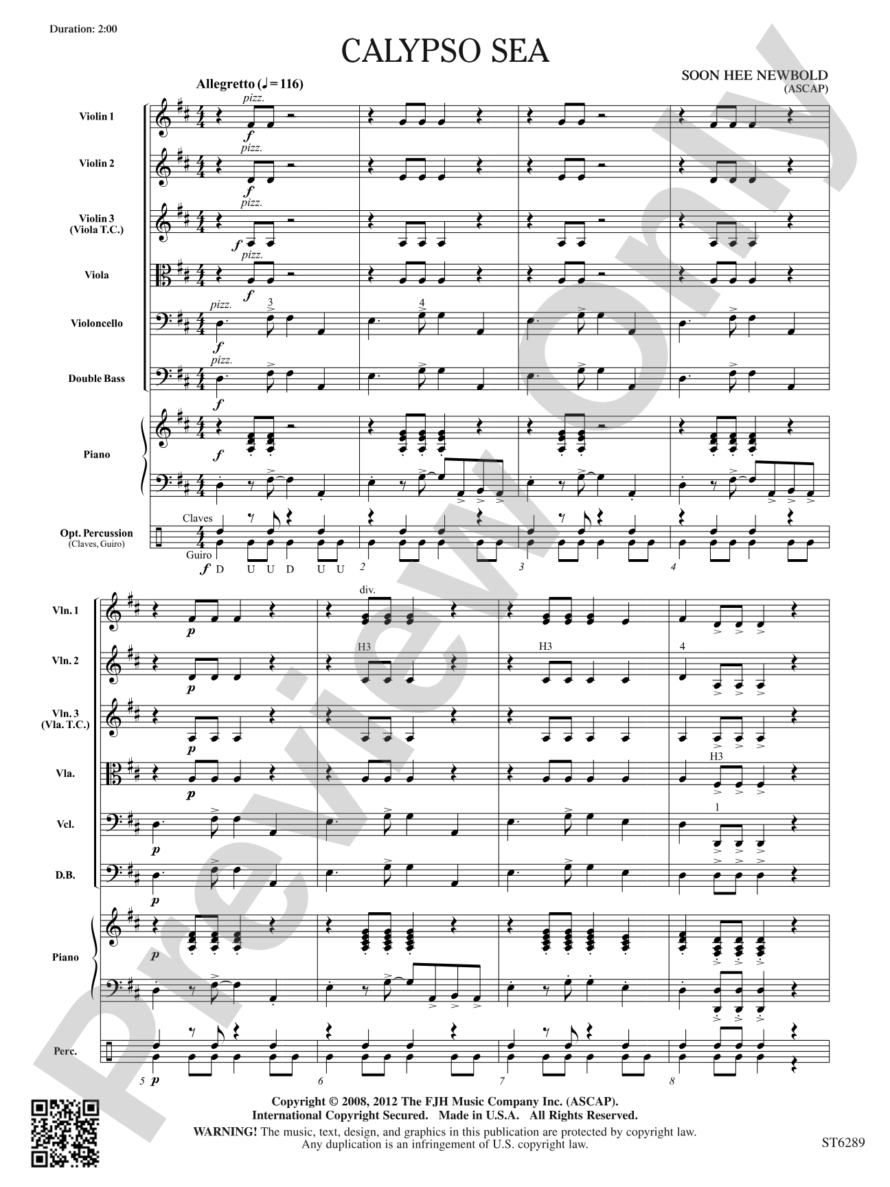 Calypso Sea: String Orchestra Conductor Score & Parts