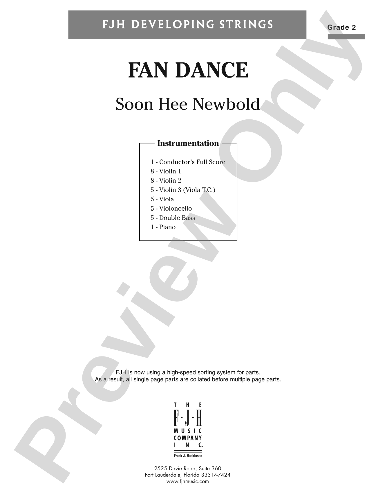 Fan Dance: String Orchestra Conductor Score & Parts