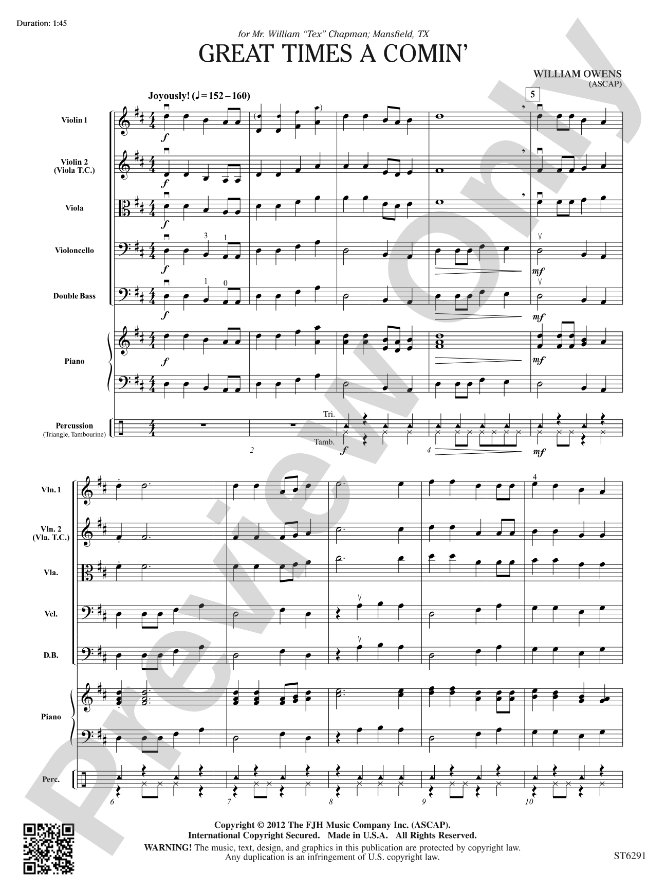 Great Times A Comin': String Orchestra Conductor Score & Parts