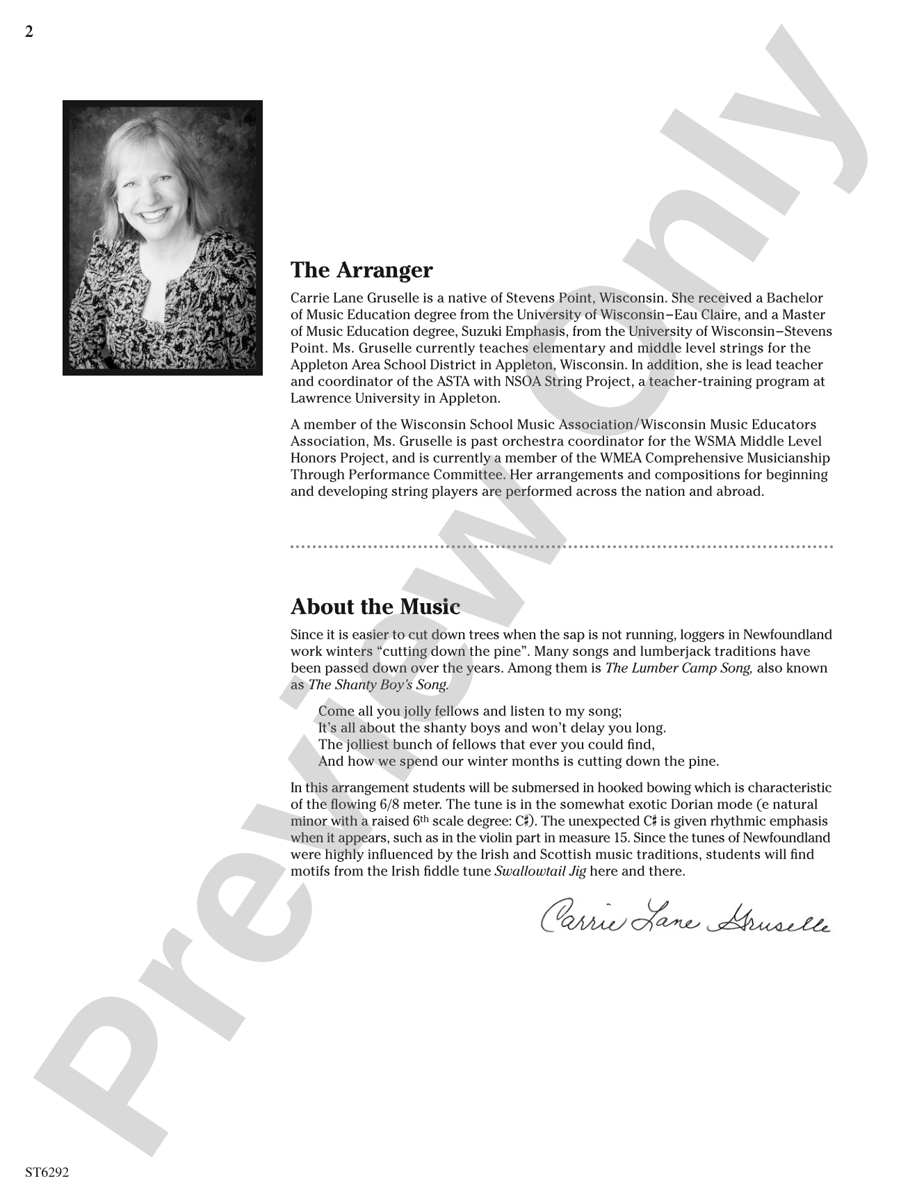 The Lumber Camp Song: String Orchestra Conductor Score & Parts