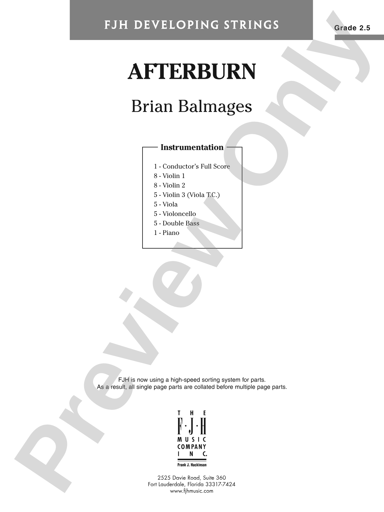 Afterburn: String Orchestra Conductor Score & Parts
