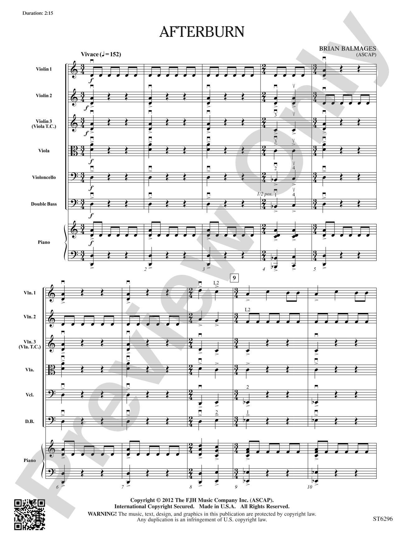 Afterburn: String Orchestra Conductor Score & Parts