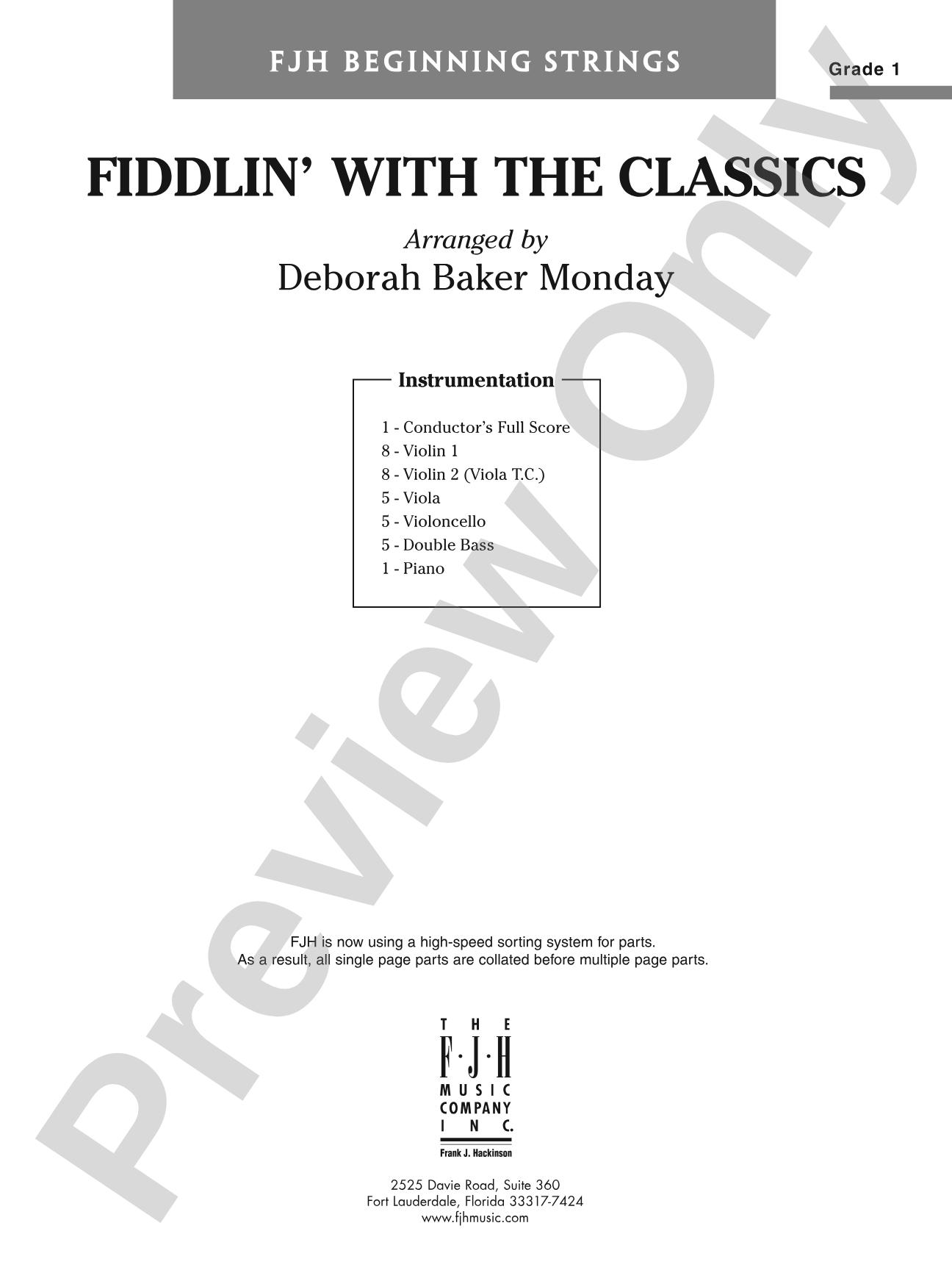 Fiddlin' with the Classics: String Orchestra Conductor Score & Parts