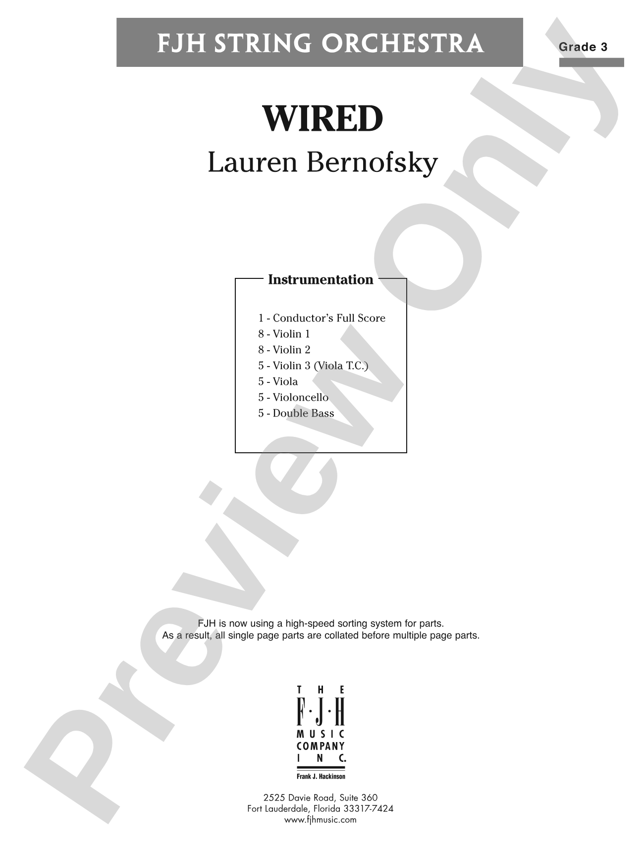 Wired: String Orchestra Conductor Score & Parts