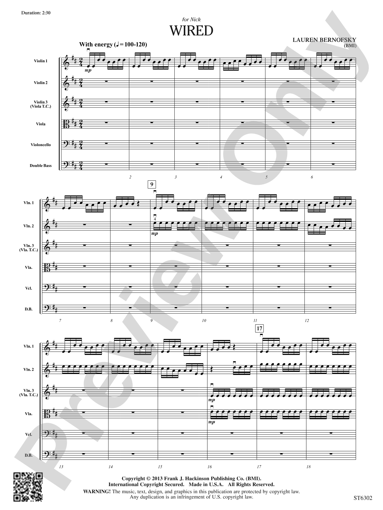 Wired: String Orchestra Conductor Score & Parts